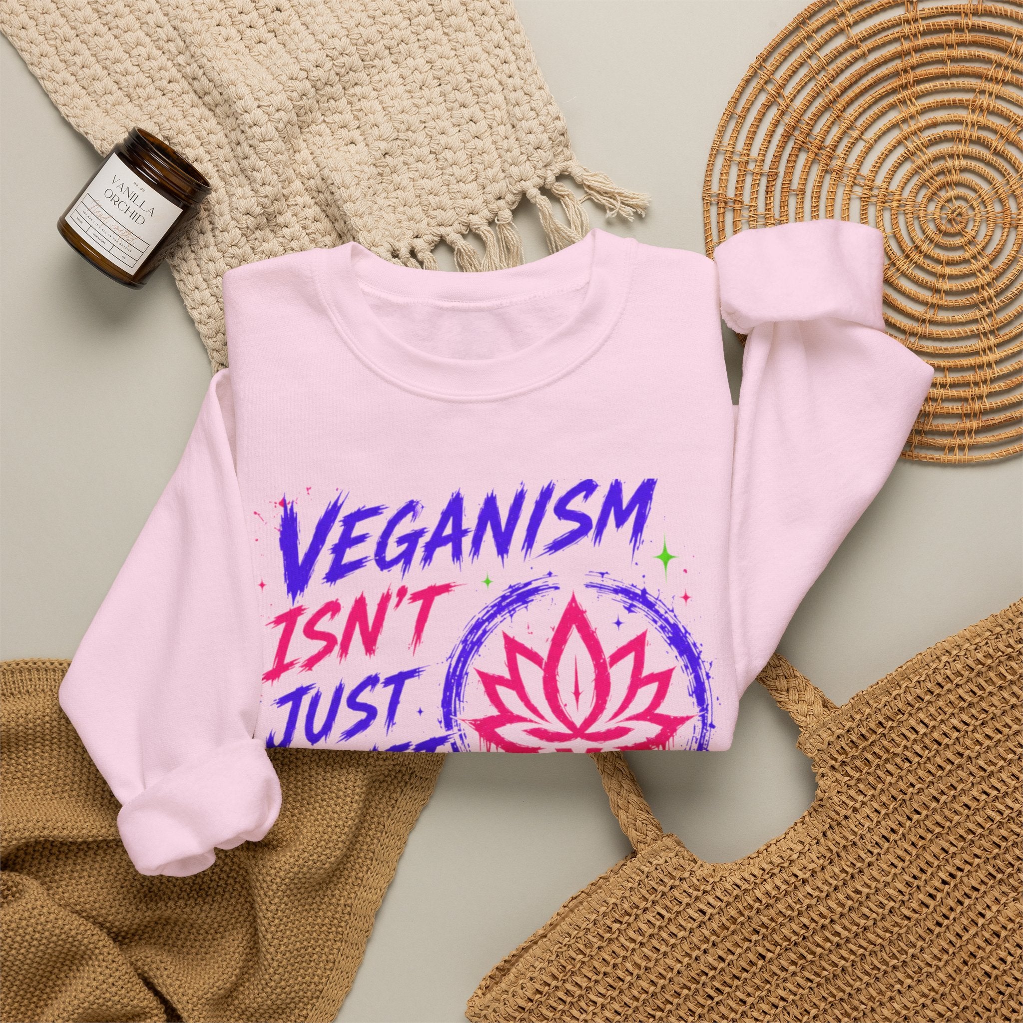 Veganism Isn't Just A Diet Crewneck Sweatshirt — Namaste Vegan Activewear Printify