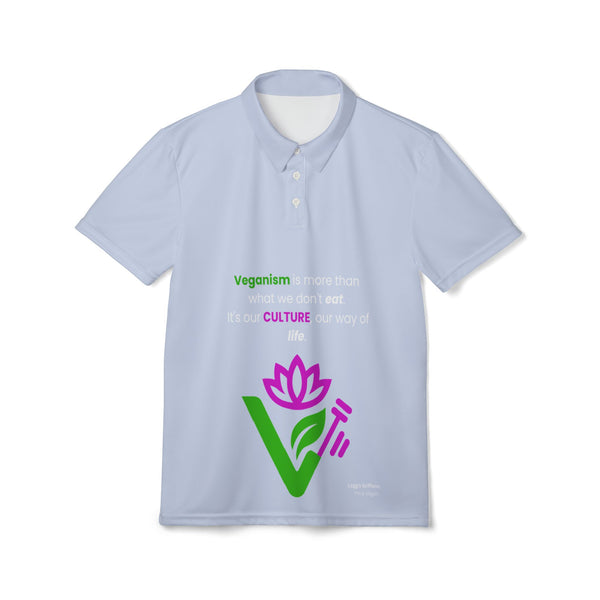 Veganism Is More Than A Diet Polo Shirt — Lotus V Logo Plant-Based Tee