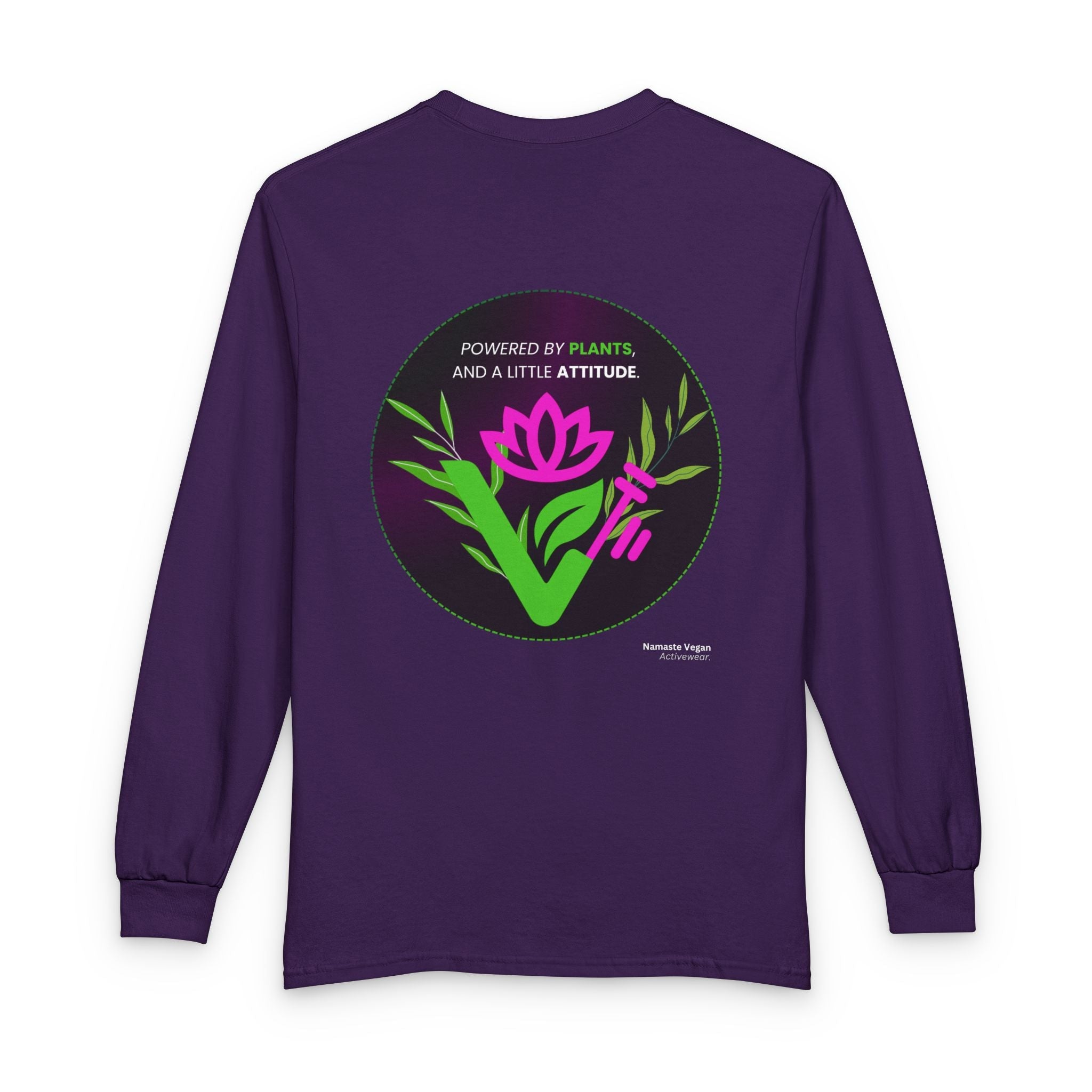 Plant-Powered Long Sleeve Tee — "Powered by Plants, Seductive by Nature" Printify