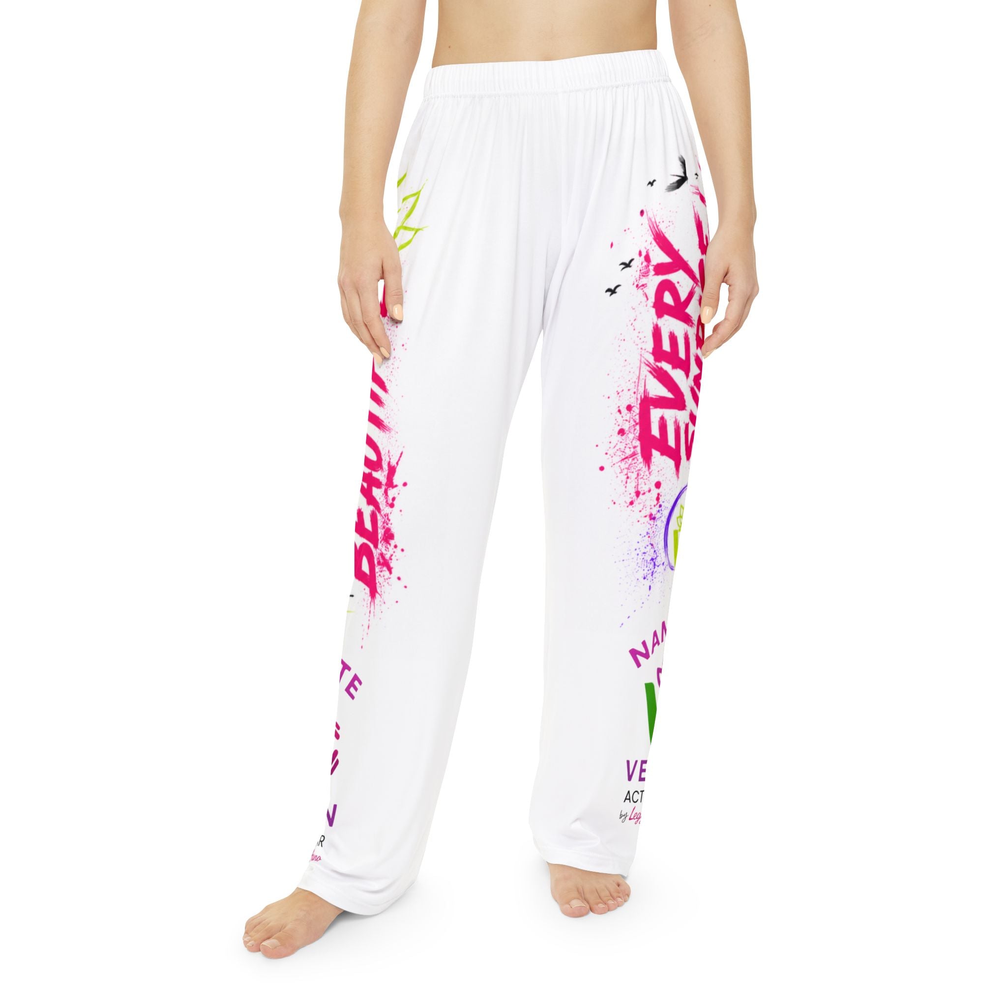 Empowering Graphic Pajama Pants — 'Beautiful Every Day / Stronger' Women's Lounge Pants