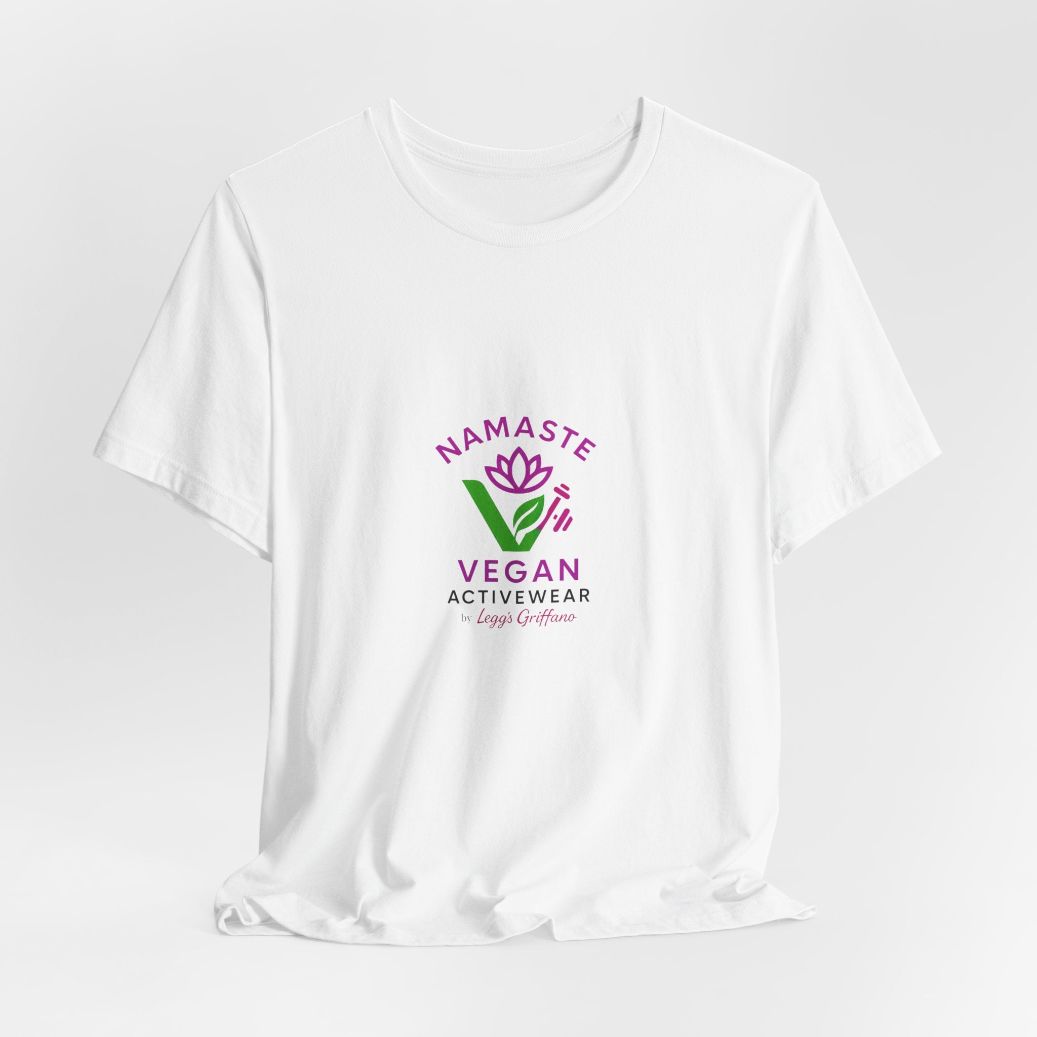 Namaste Vegan Tee — Lotus Logo & “Life Is a Contact Sport” Back Quote Printify