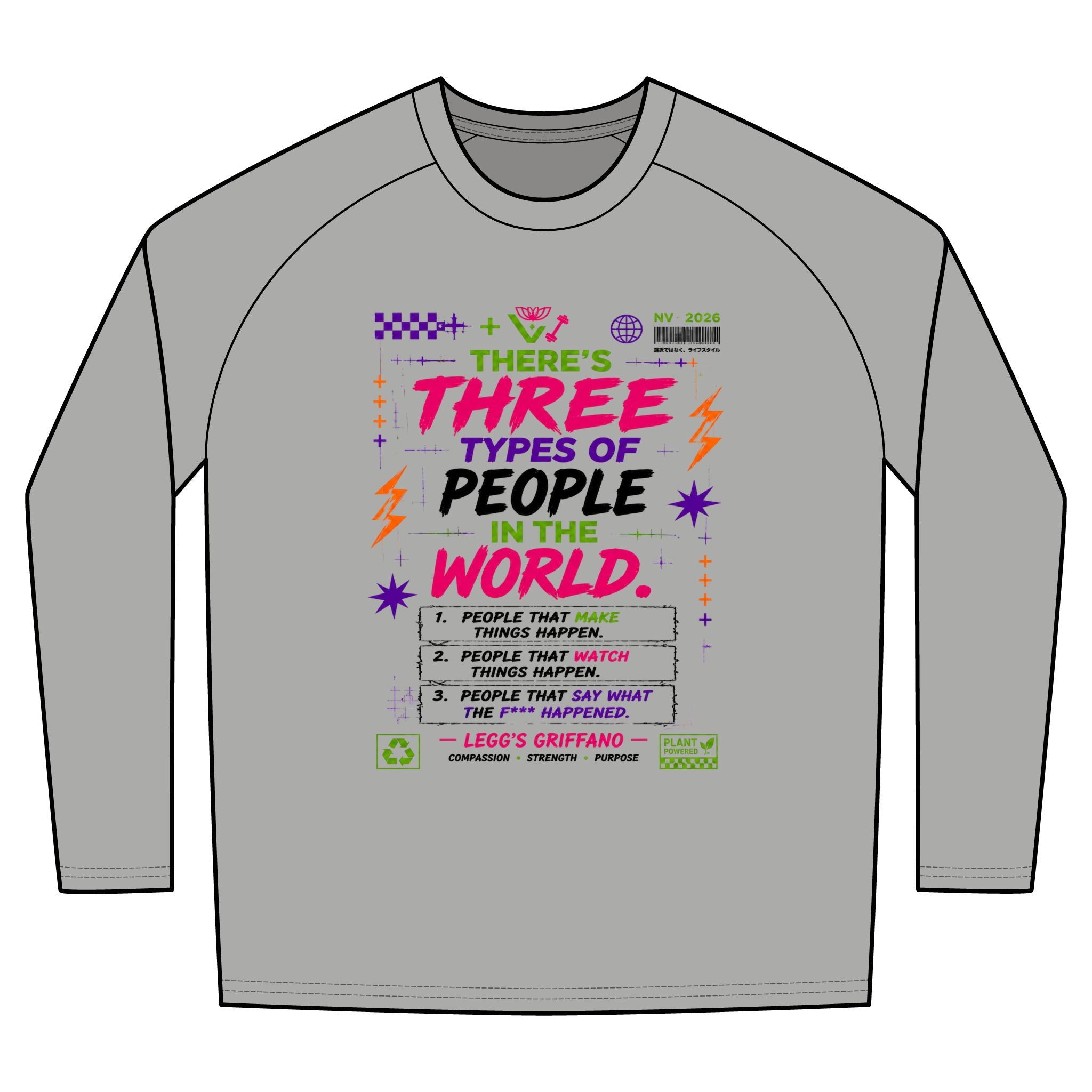 Namaste Vegan Activewear — Bold Graphic Long Sleeve Tee