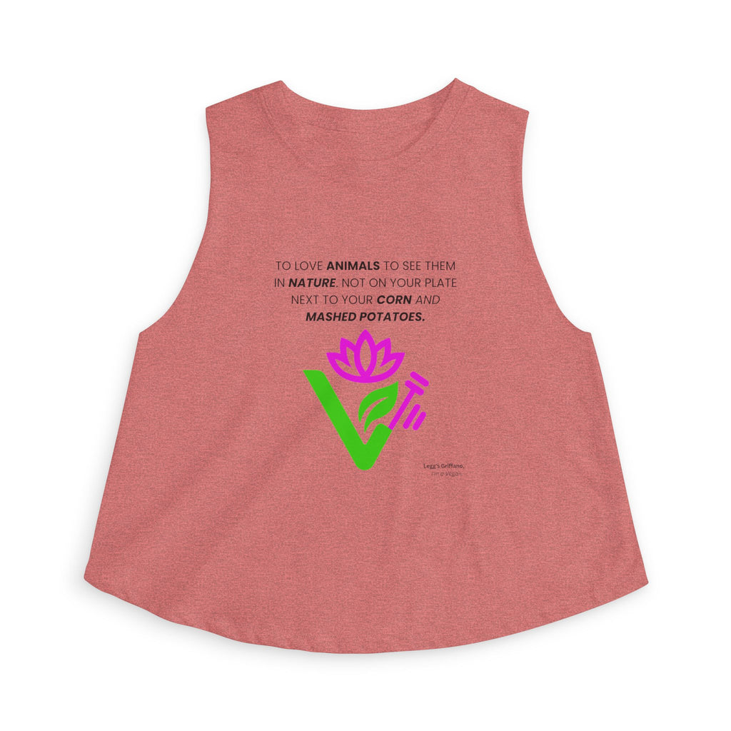 Vegan Lotus Crop Top — Funny "Mashed Potatoes" Plant-Based Graphic