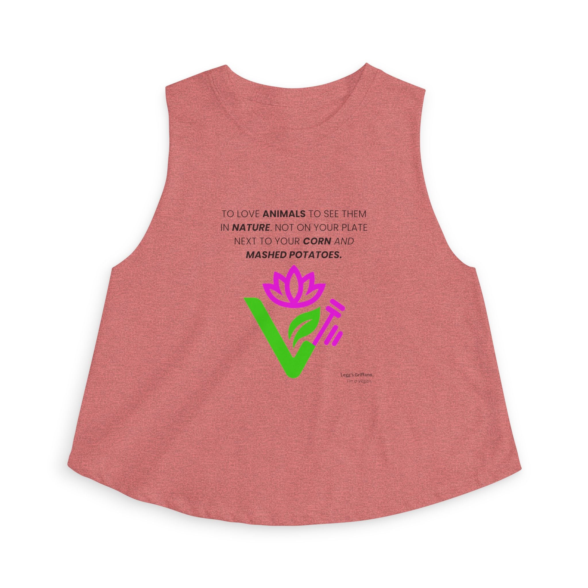 Vegan Lotus Crop Top — Funny "Mashed Potatoes" Plant-Based Graphic