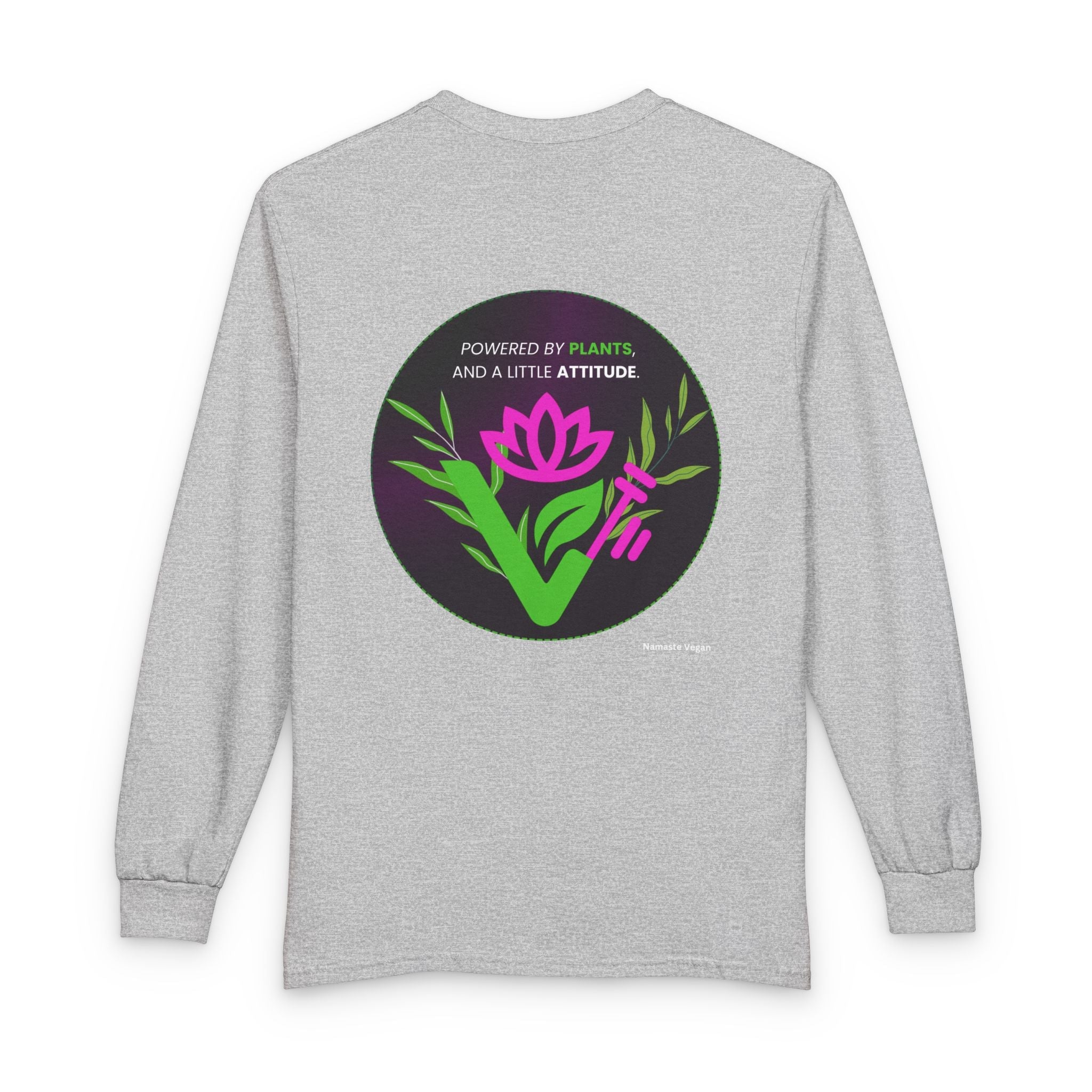 Plant-Powered Long Sleeve Tee — "Powered by Plants, Seductive by Nature" Printify