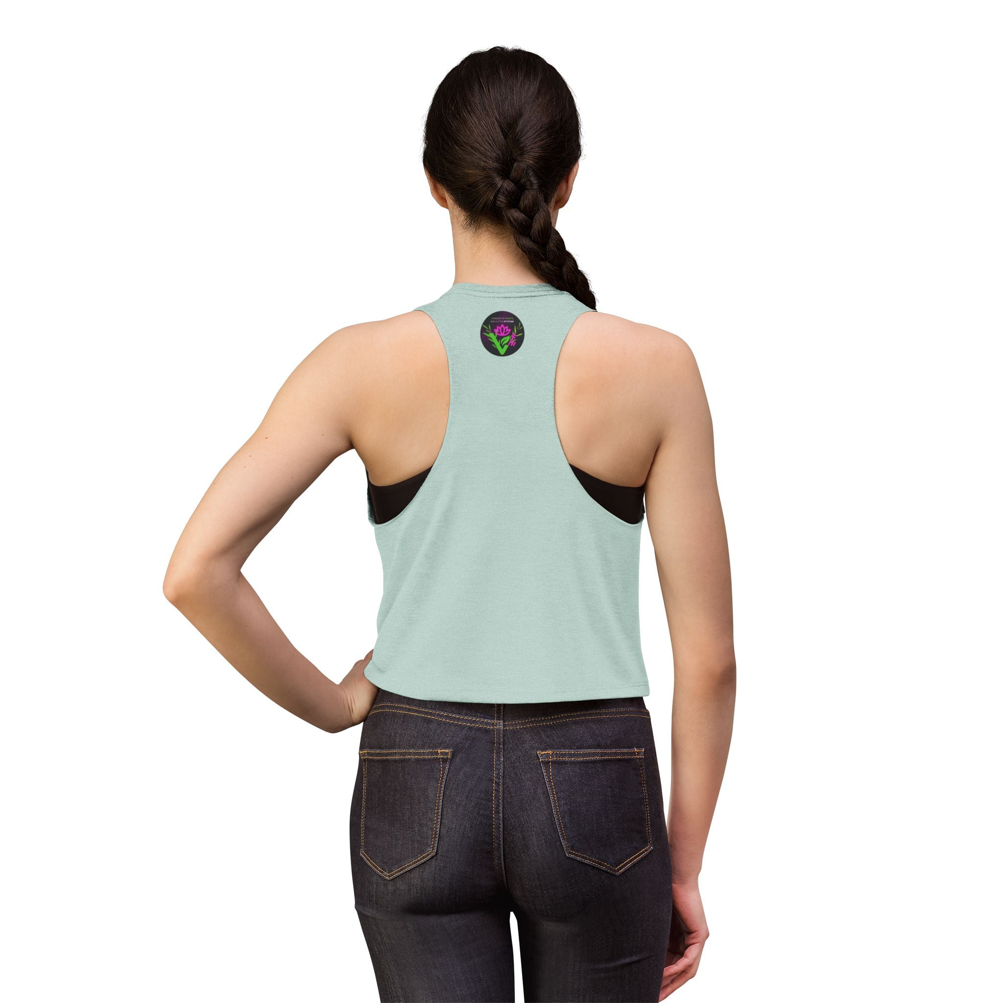 Vegan Lotus Crop Top — Funny "Mashed Potatoes" Plant-Based Graphic