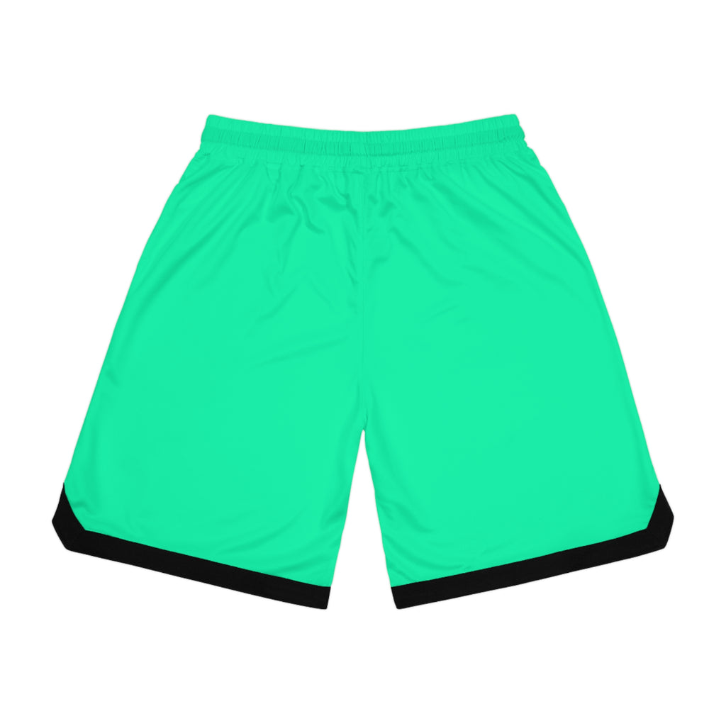 Basketball Shorts — "Powered by Plants" Floral Logo Rib Shorts