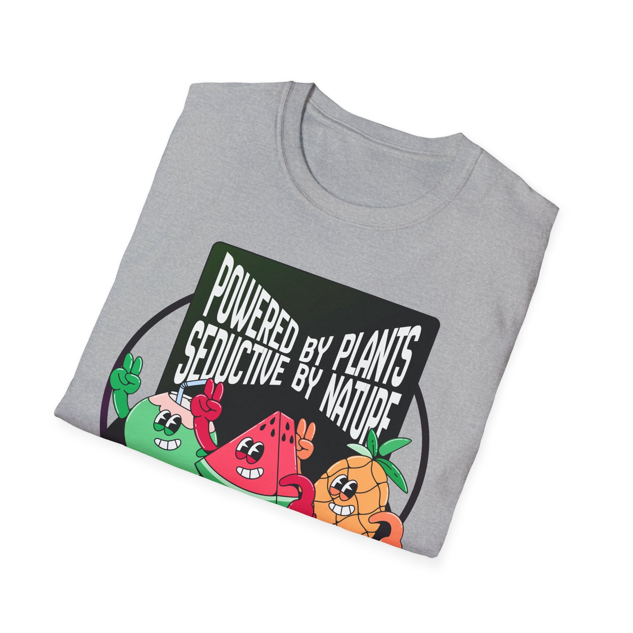 Vegan Power T-Shirt — "Powered by Plants, Seductive by Nature" Plant-Based Graphic Tee Printify