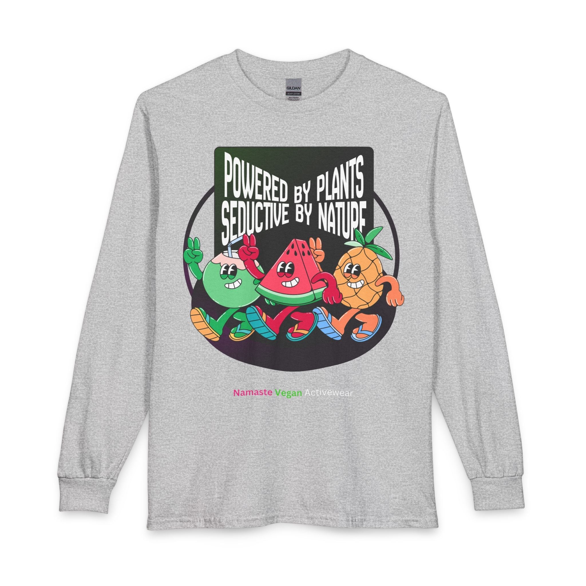 Plant-Powered Long Sleeve Tee — "Powered by Plants, Seductive by Nature" Printify