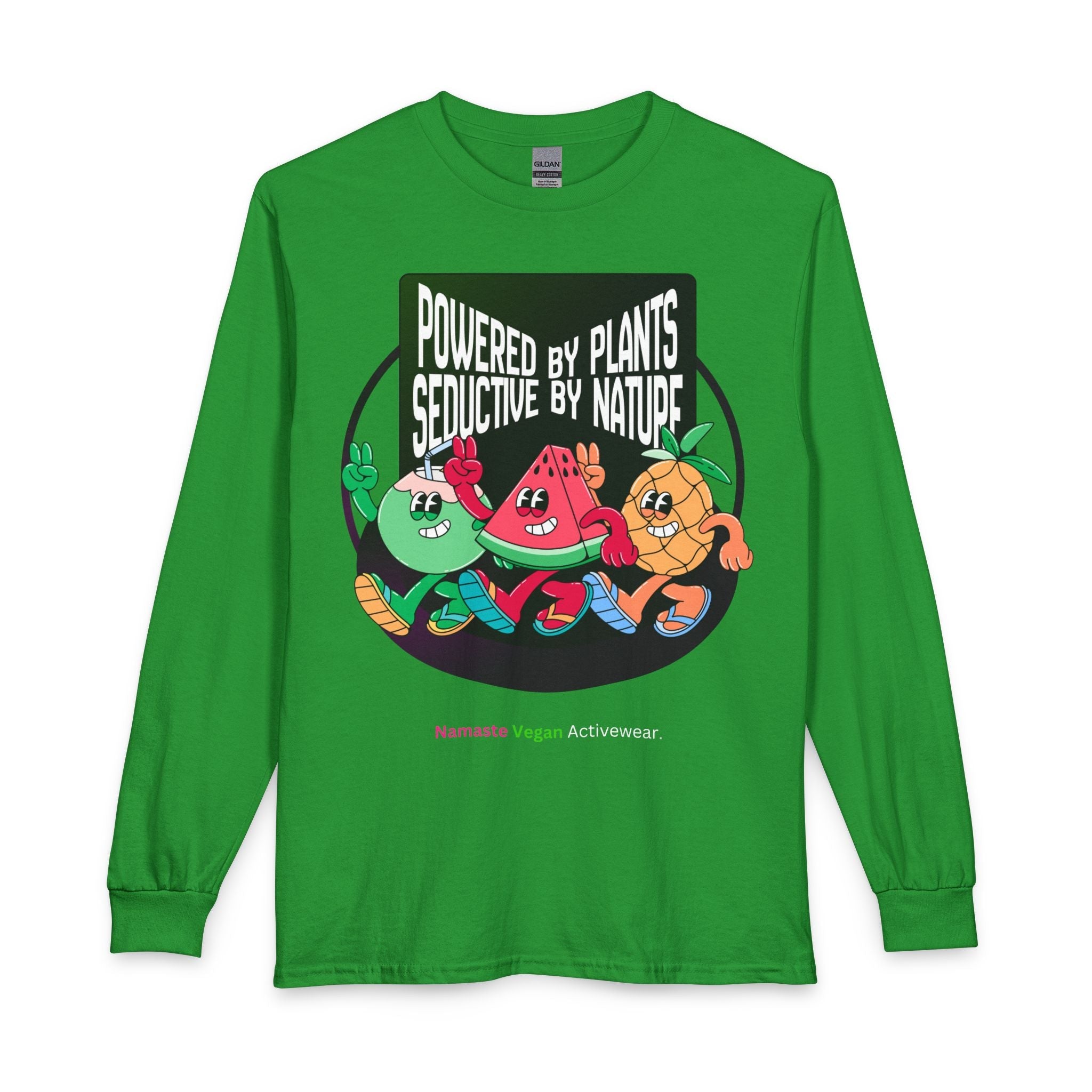 Plant-Powered Long Sleeve Tee — "Powered by Plants, Seductive by Nature" Printify