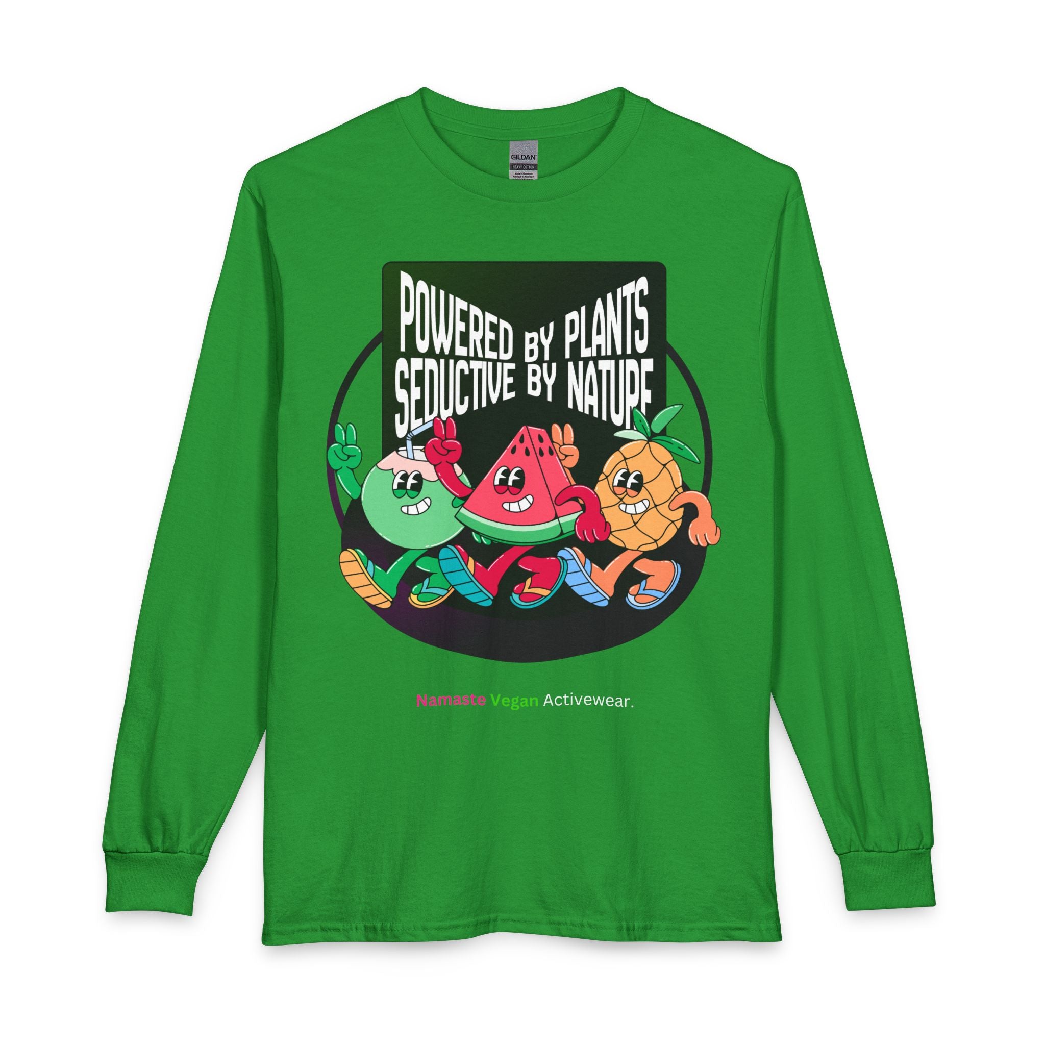 Plant-Powered Long Sleeve Tee — "Powered by Plants, Seductive by Nature"