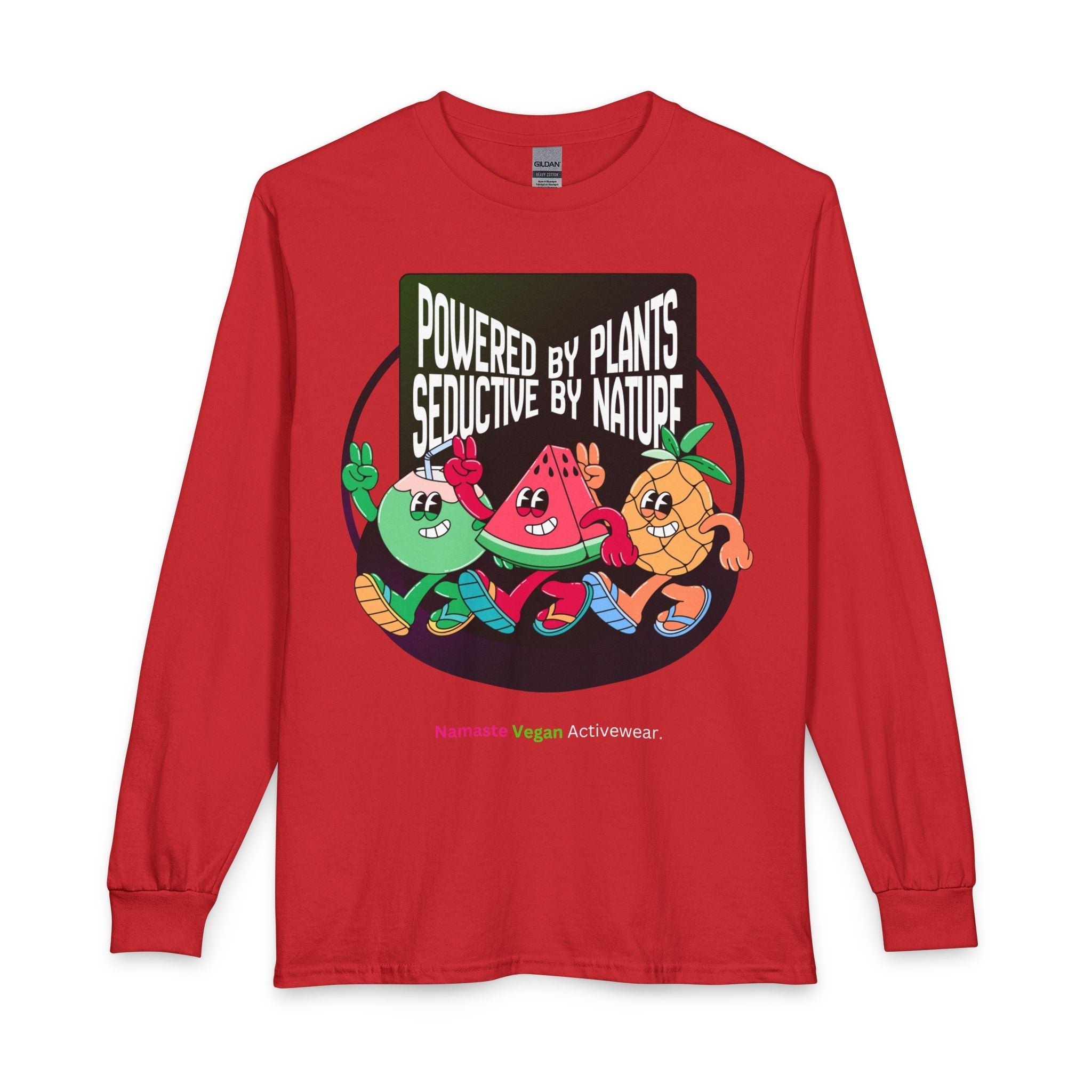 Plant-Powered Long Sleeve Tee — "Powered by Plants, Seductive by Nature" Printify