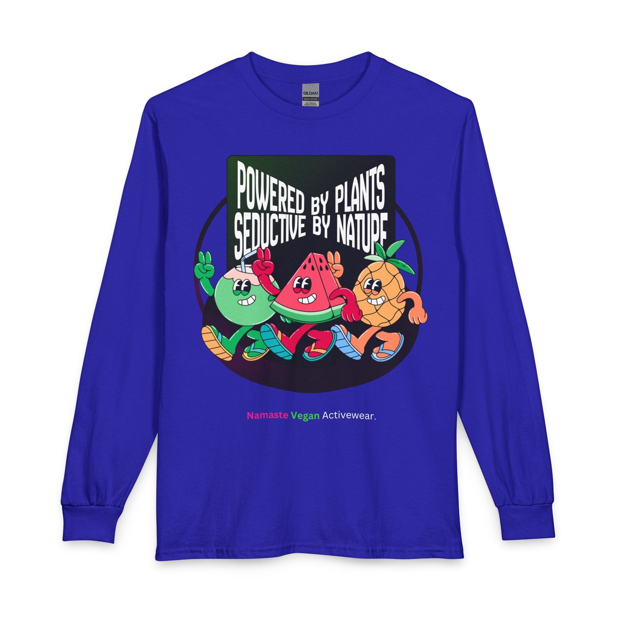 Plant-Powered Long Sleeve Tee — "Powered by Plants, Seductive by Nature" Printify