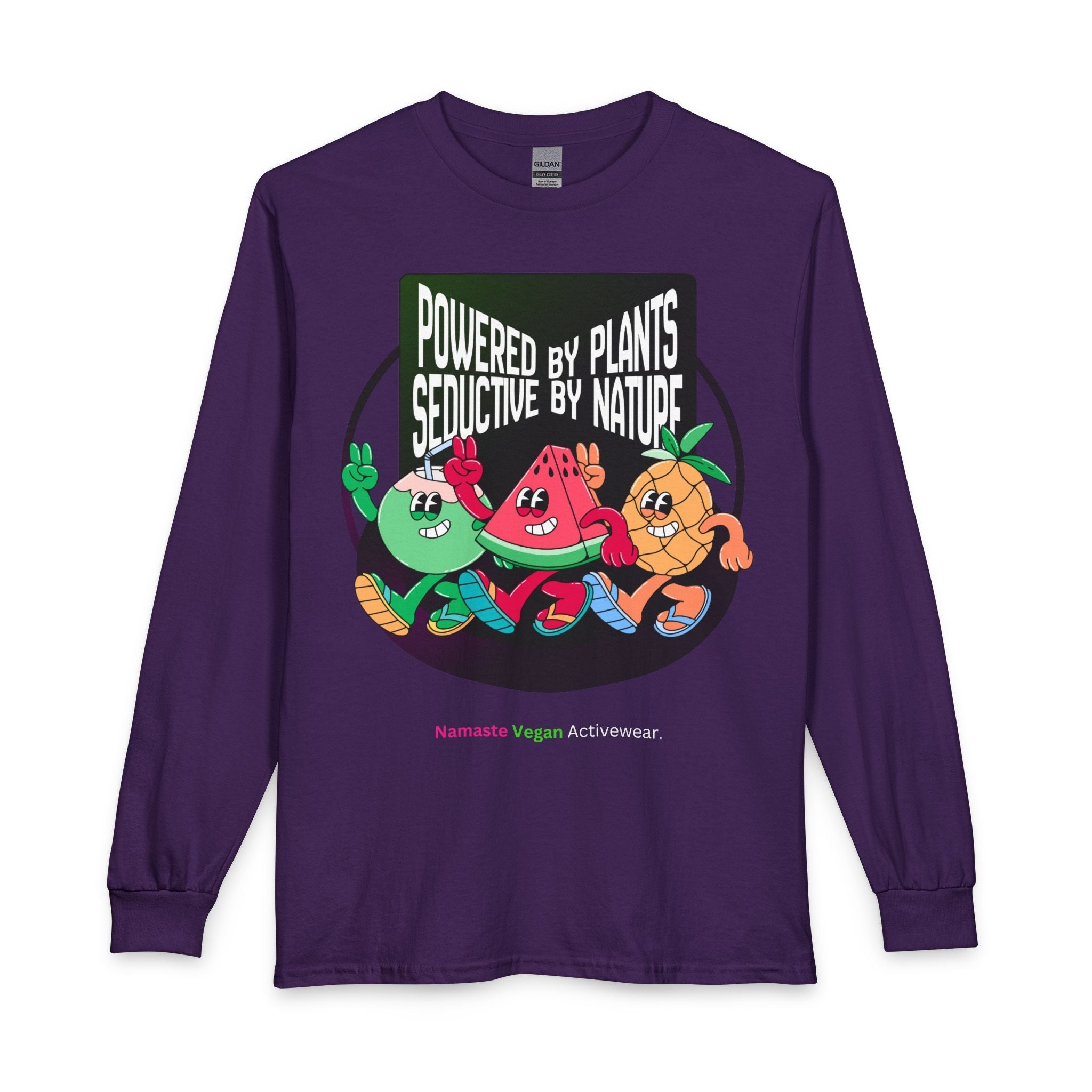 Plant-Powered Long Sleeve Tee — "Powered by Plants, Seductive by Nature" Printify