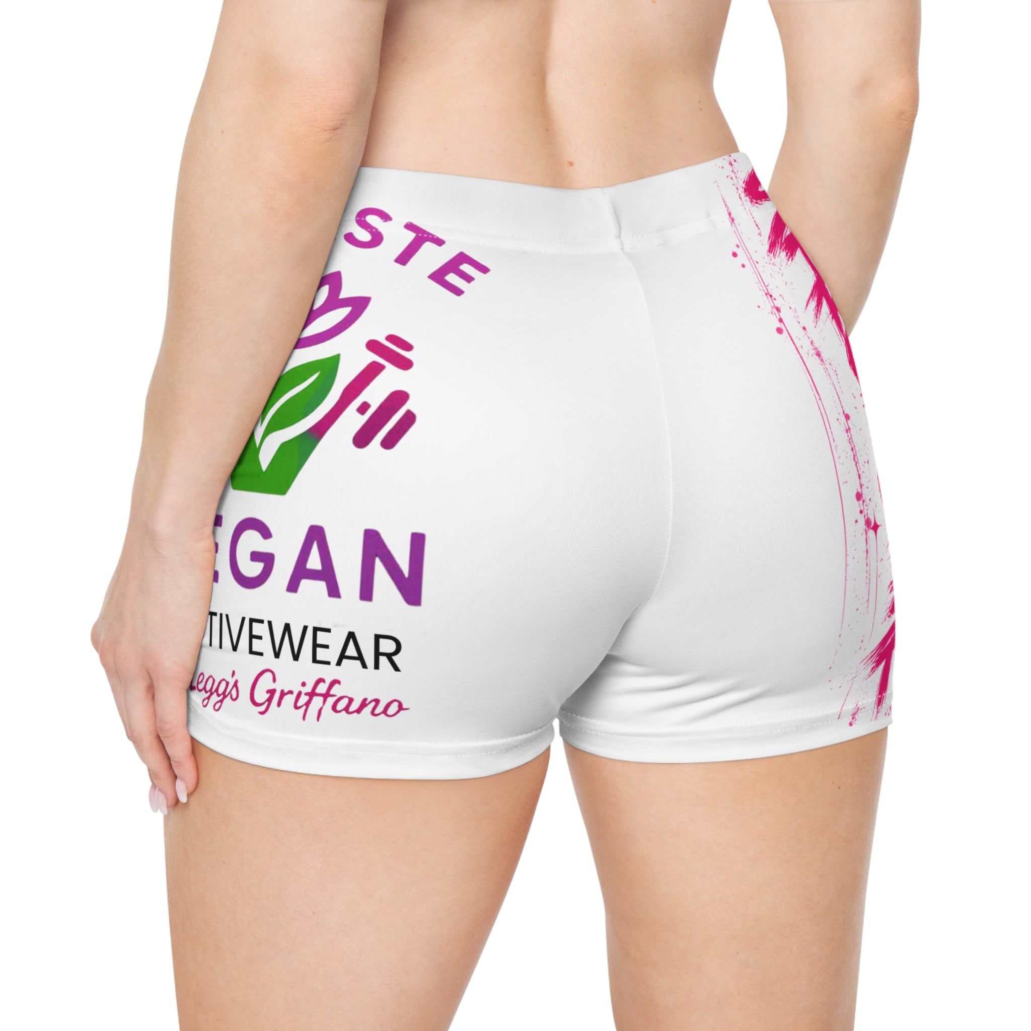 Women's Shorts - Gradient Spray Paint Side Stripe Athletic Shorts Printify