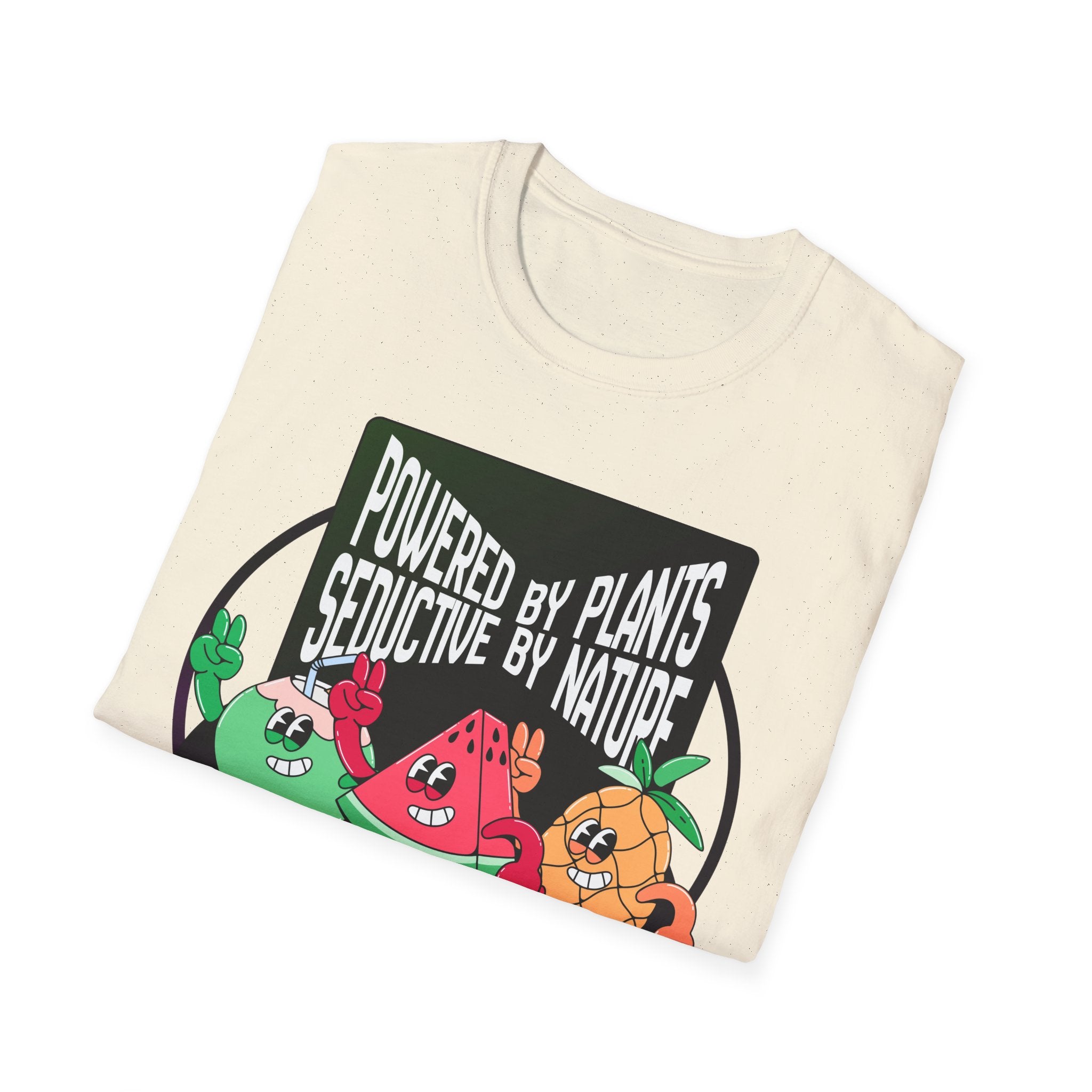Vegan Power T-Shirt — "Powered by Plants, Seductive by Nature" Plant-Based Graphic Tee Printify