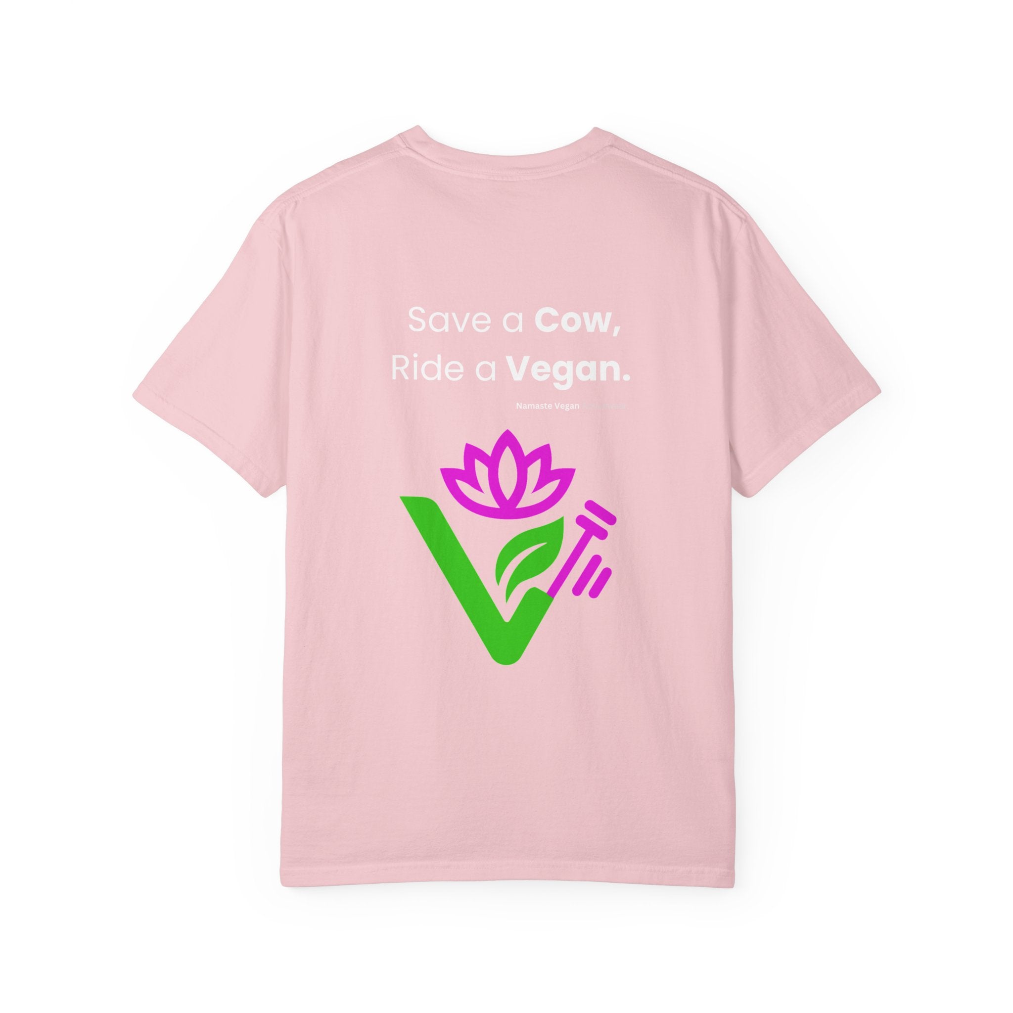 Vegan Namaste T-Shirt — "Namaste Vegan Activewear" with Lotus & Veggie Characters Printify