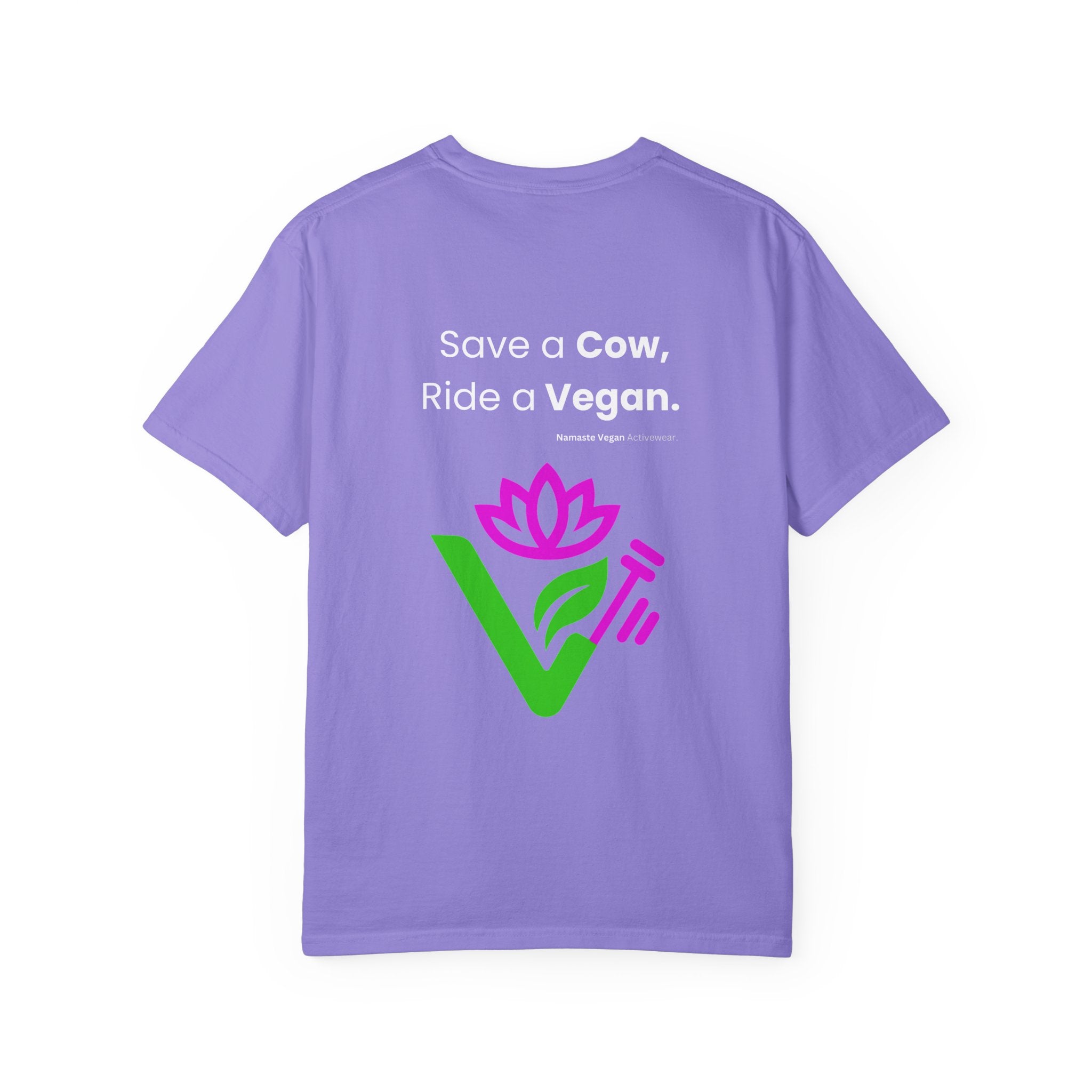 Vegan Namaste T-Shirt — "Namaste Vegan Activewear" with Lotus & Veggie Characters Printify