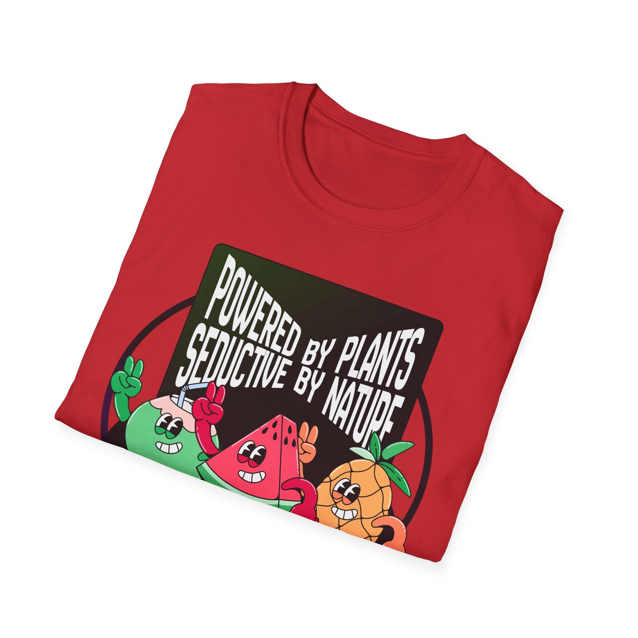 Vegan Power T-Shirt — "Powered by Plants, Seductive by Nature" Plant-Based Graphic Tee Printify