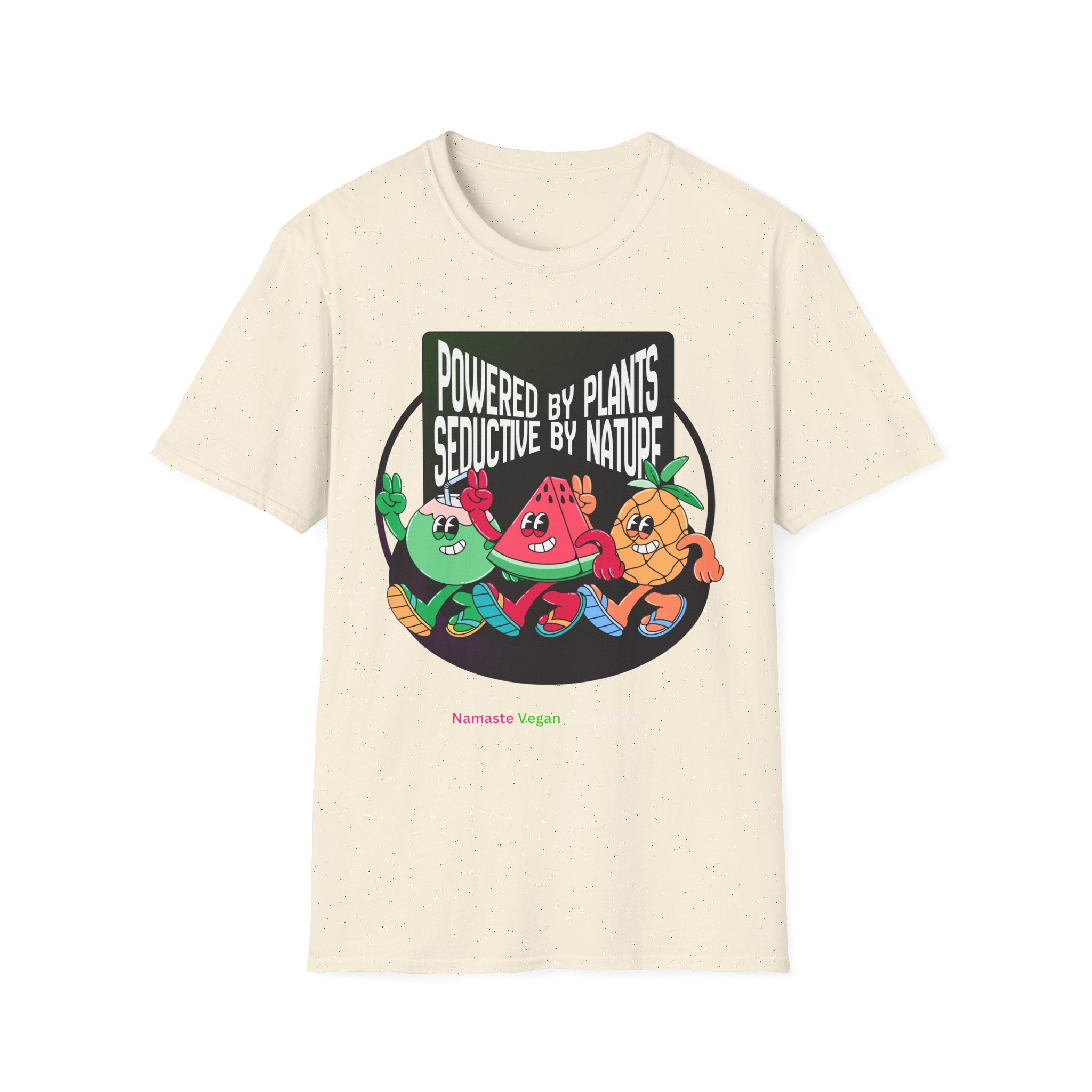 Vegan Power T-Shirt — "Powered by Plants, Seductive by Nature" Plant-Based Graphic Tee Printify