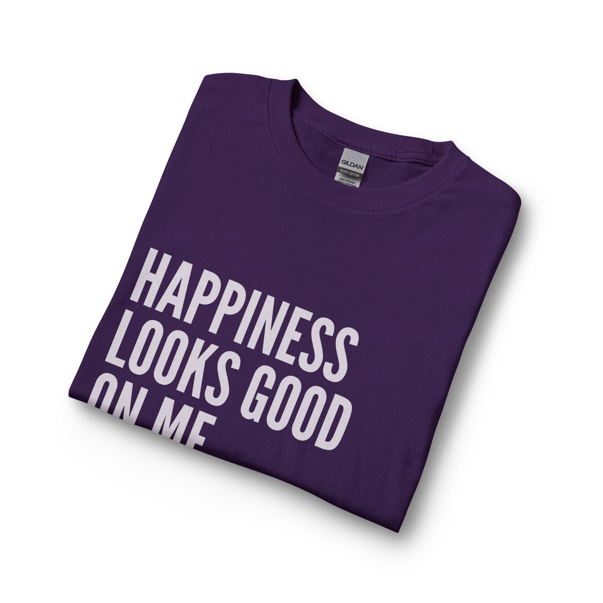 Veganism T-Shirt — "Happiness Looks Good on Me" Long Sleeve Printify