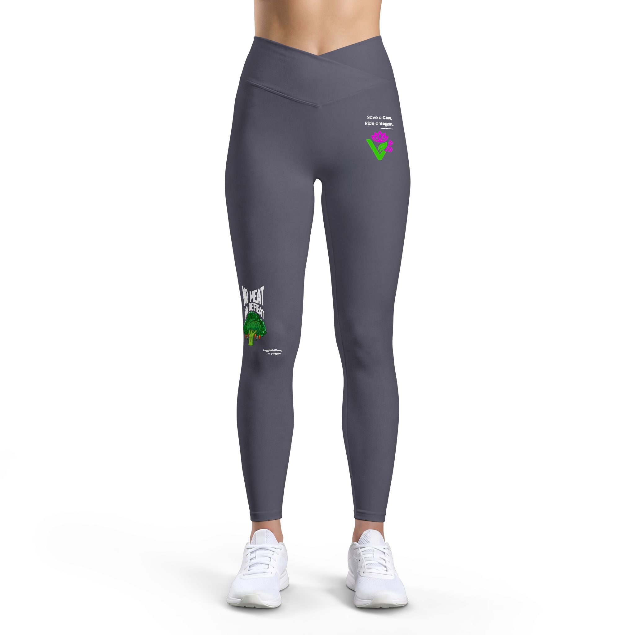 Vegan Pride Women’s Luxe Leggings — "Plant Powered" Heart & Emblem