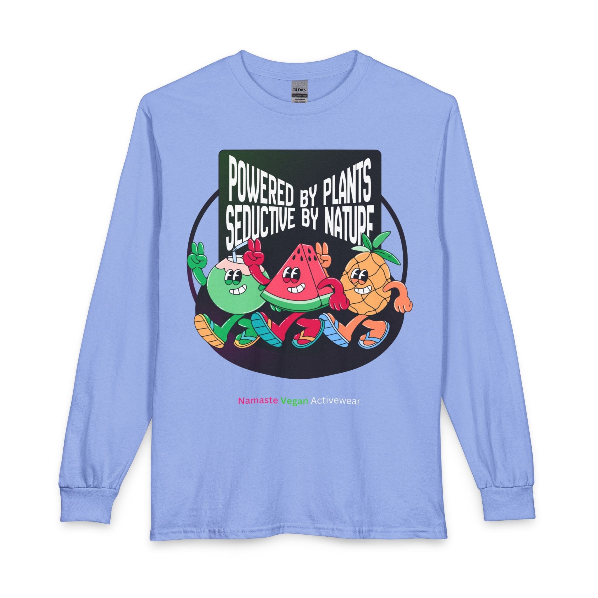 Plant-Powered Long Sleeve Tee — "Powered by Plants, Seductive by Nature" Printify