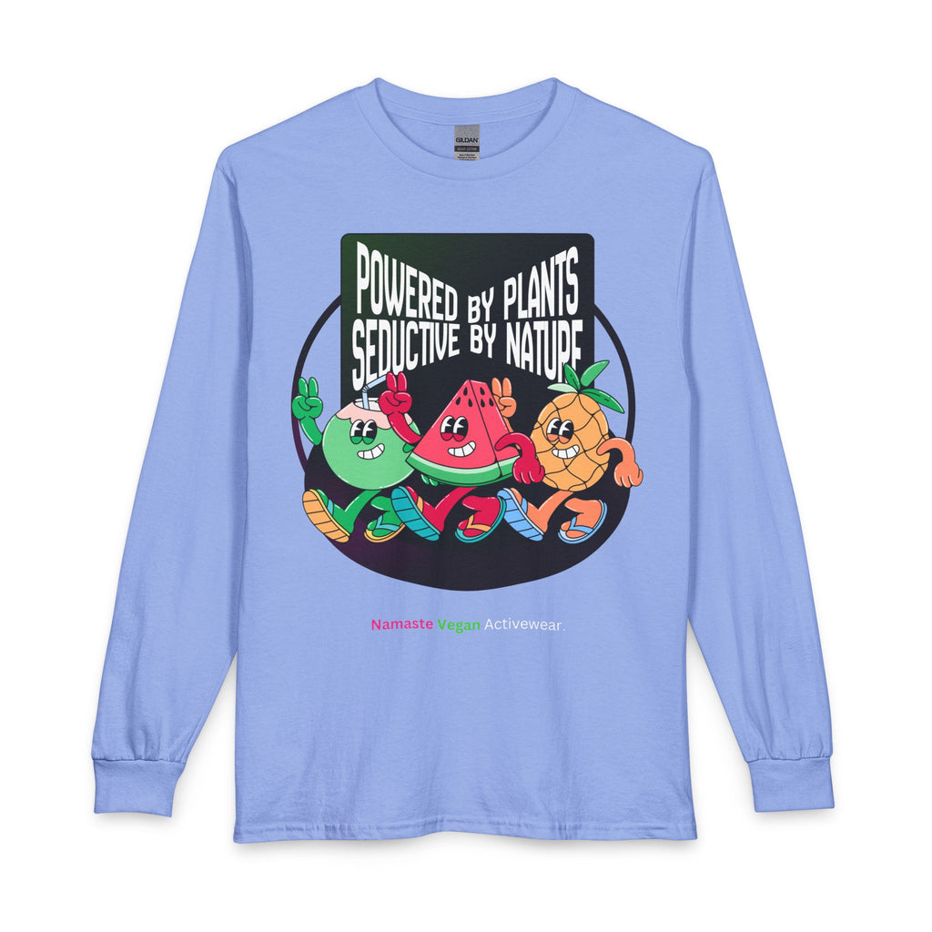 Plant-Powered Long Sleeve Tee — "Powered by Plants, Seductive by Nature"
