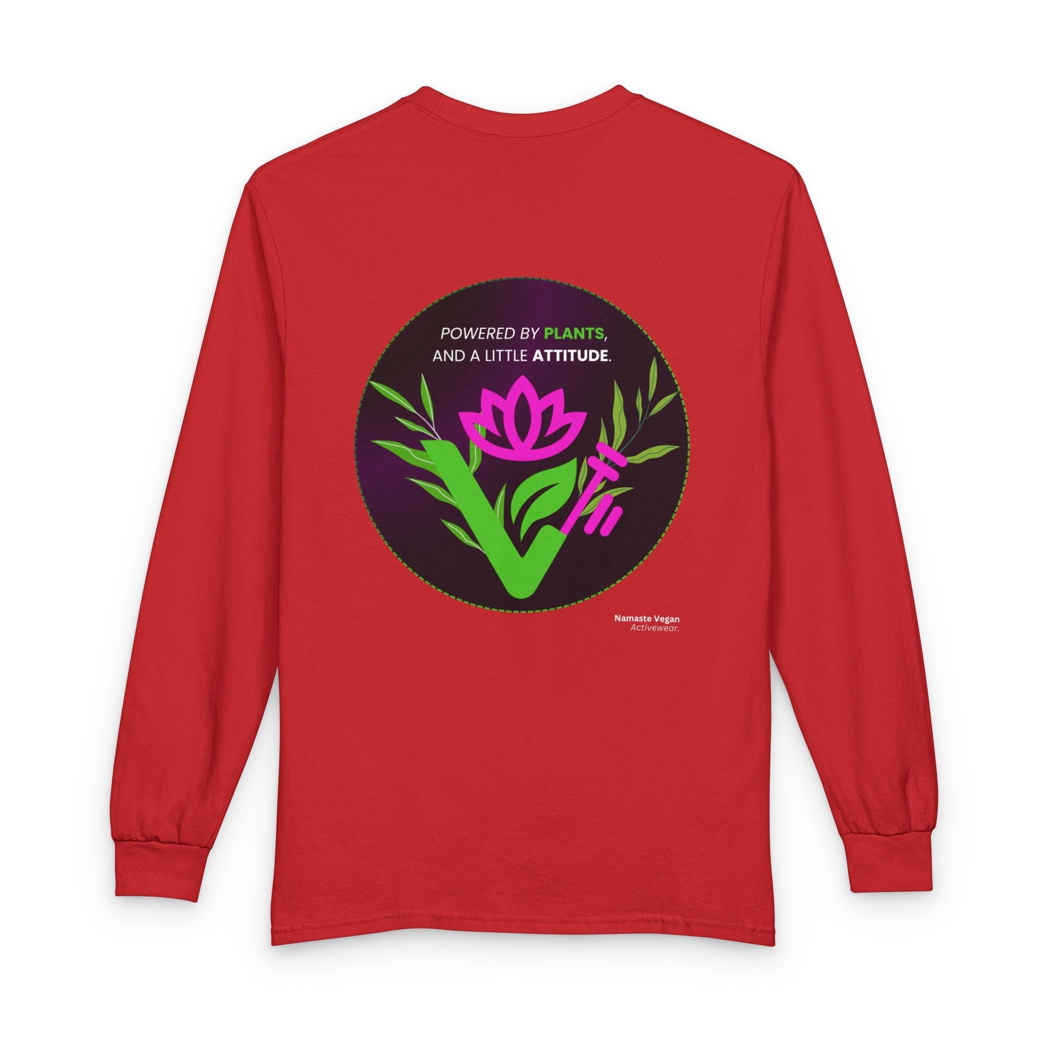 Plant-Powered Long Sleeve Tee — "Powered by Plants, Seductive by Nature" Printify
