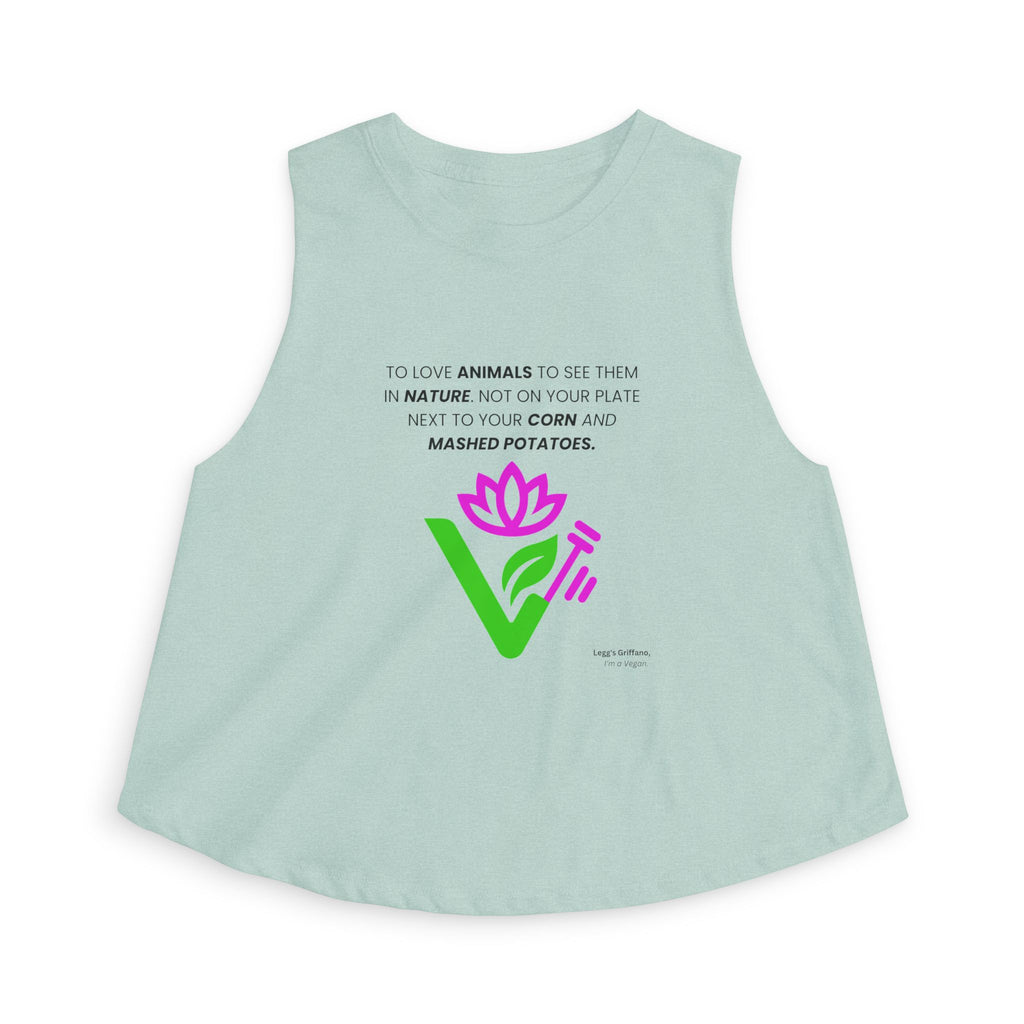 Vegan Lotus Crop Top — Funny "Mashed Potatoes" Plant-Based Graphic