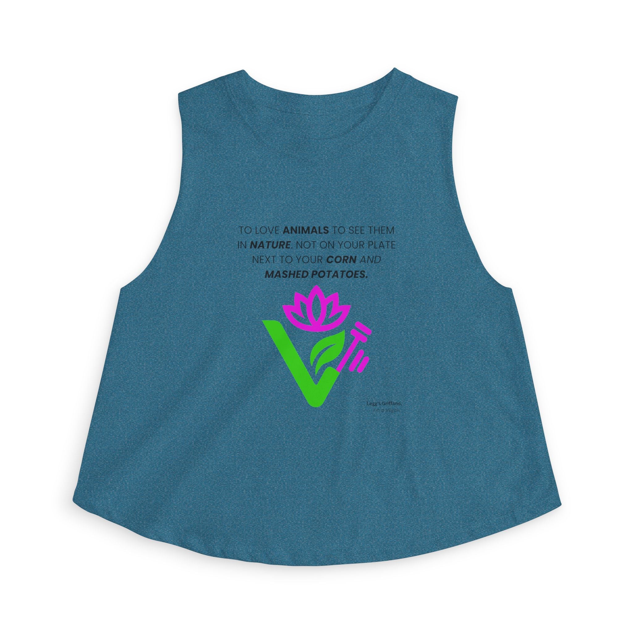 Vegan Lotus Crop Top — Funny "Mashed Potatoes" Plant-Based Graphic