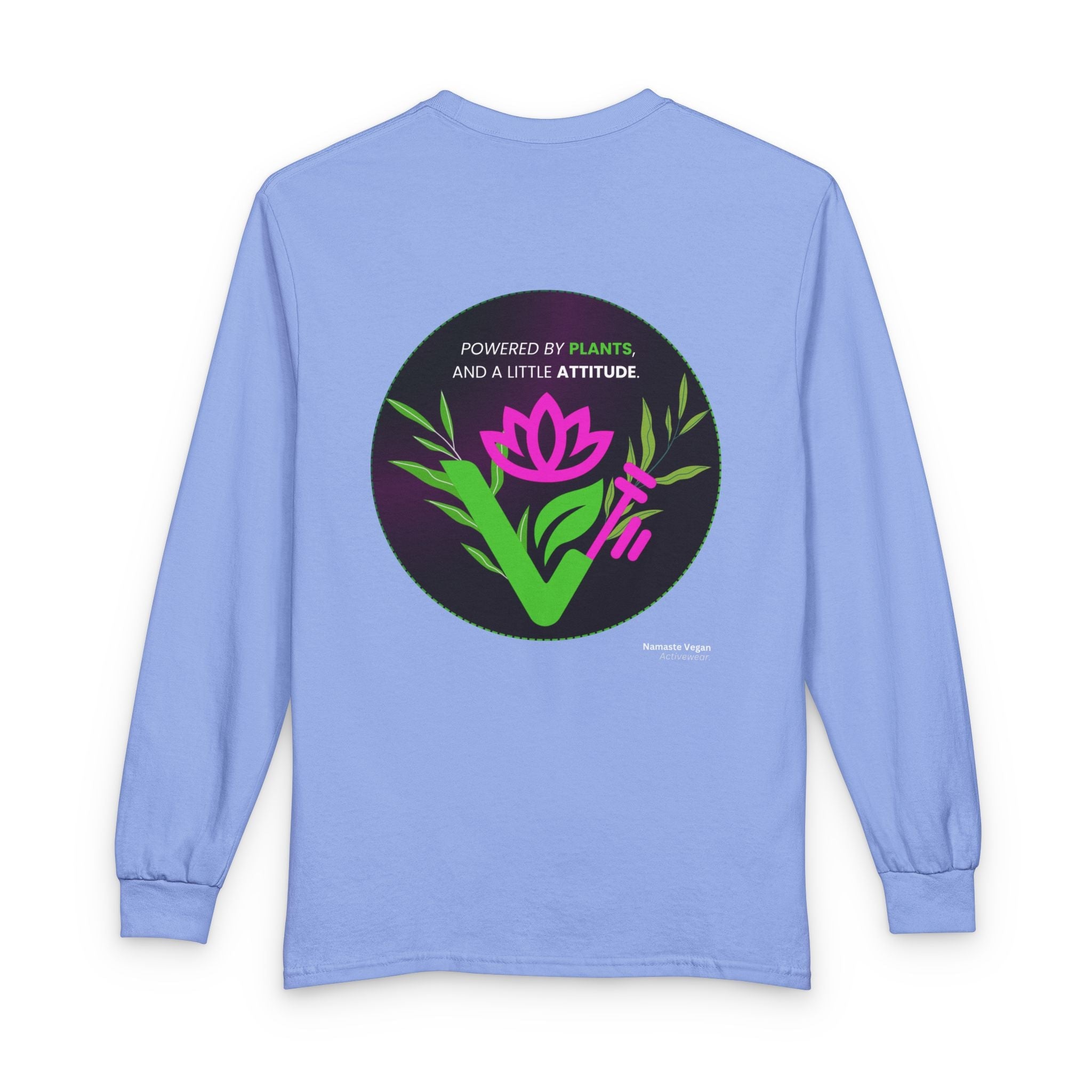 Plant-Powered Long Sleeve Tee — "Powered by Plants, Seductive by Nature" Printify