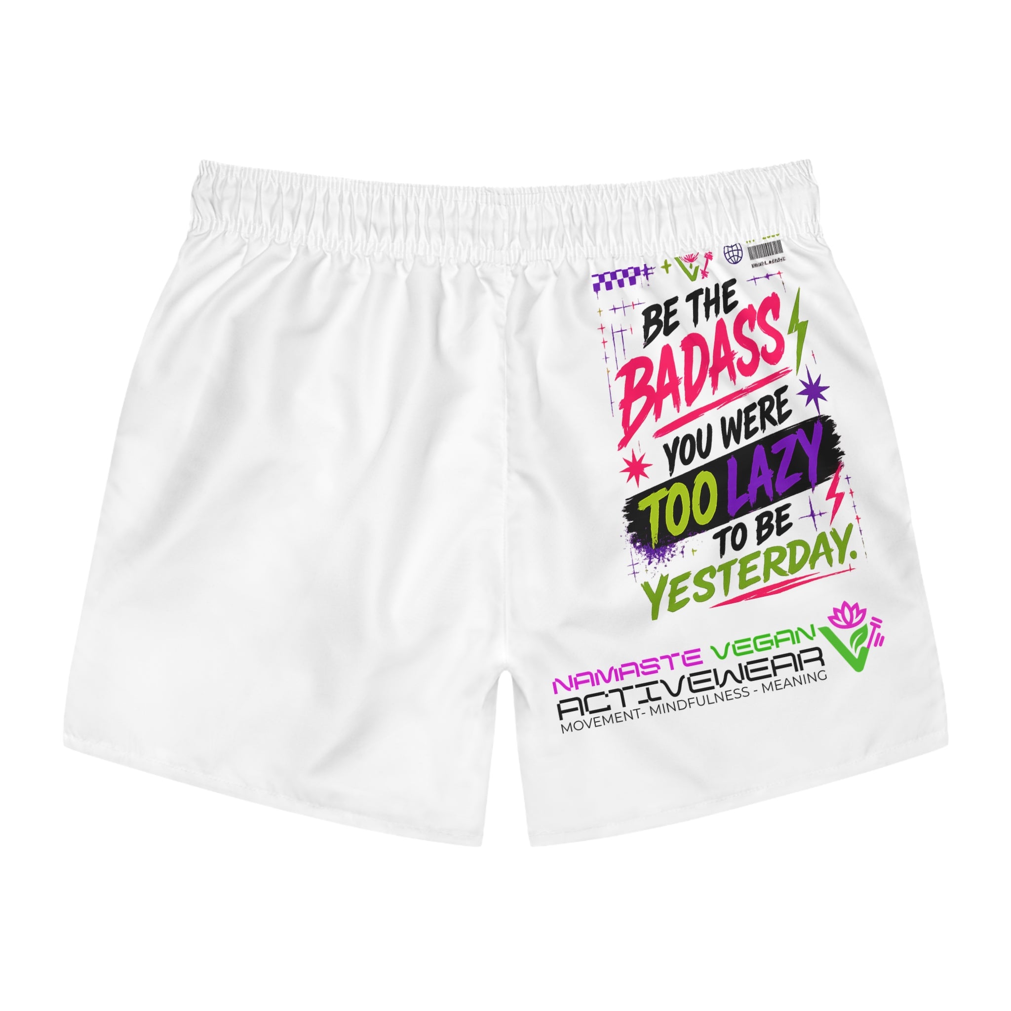 Namaste Vegan Activewear — "Be the Badass" All-Over Print Performance Shorts