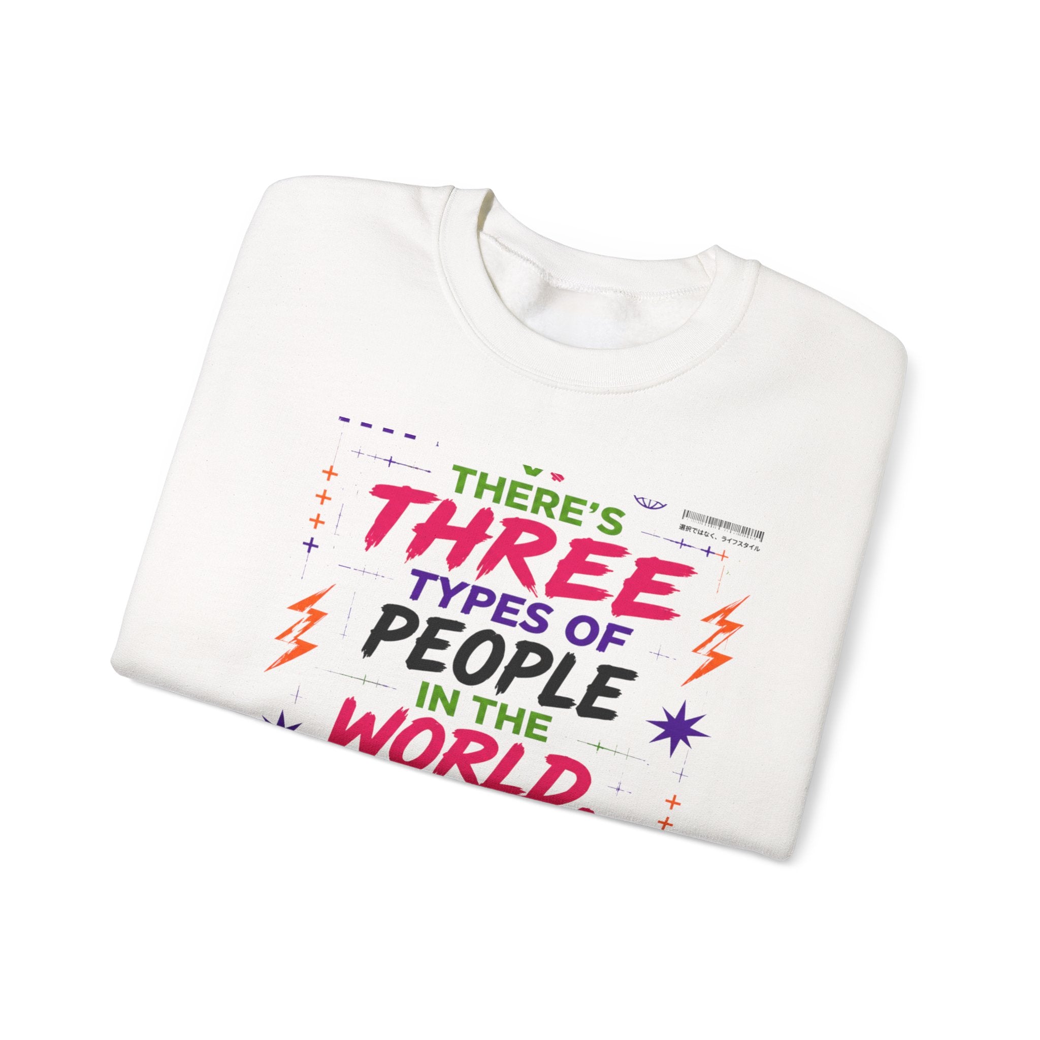Vegan Namaste Sweatshirt — "There’s Three Types of People" Crewneck Printify