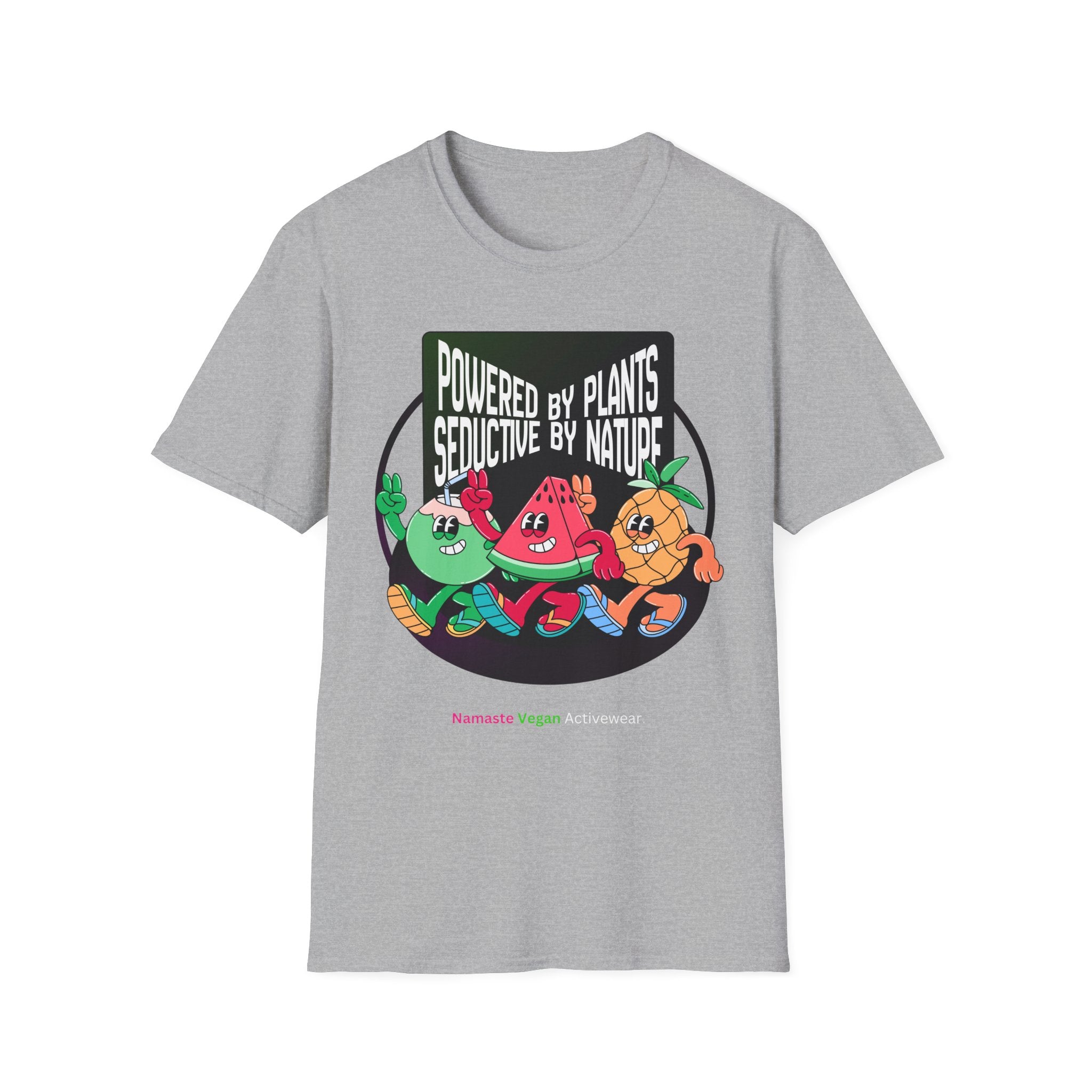 Vegan Power T-Shirt — "Powered by Plants, Seductive by Nature" Plant-Based Graphic Tee Printify