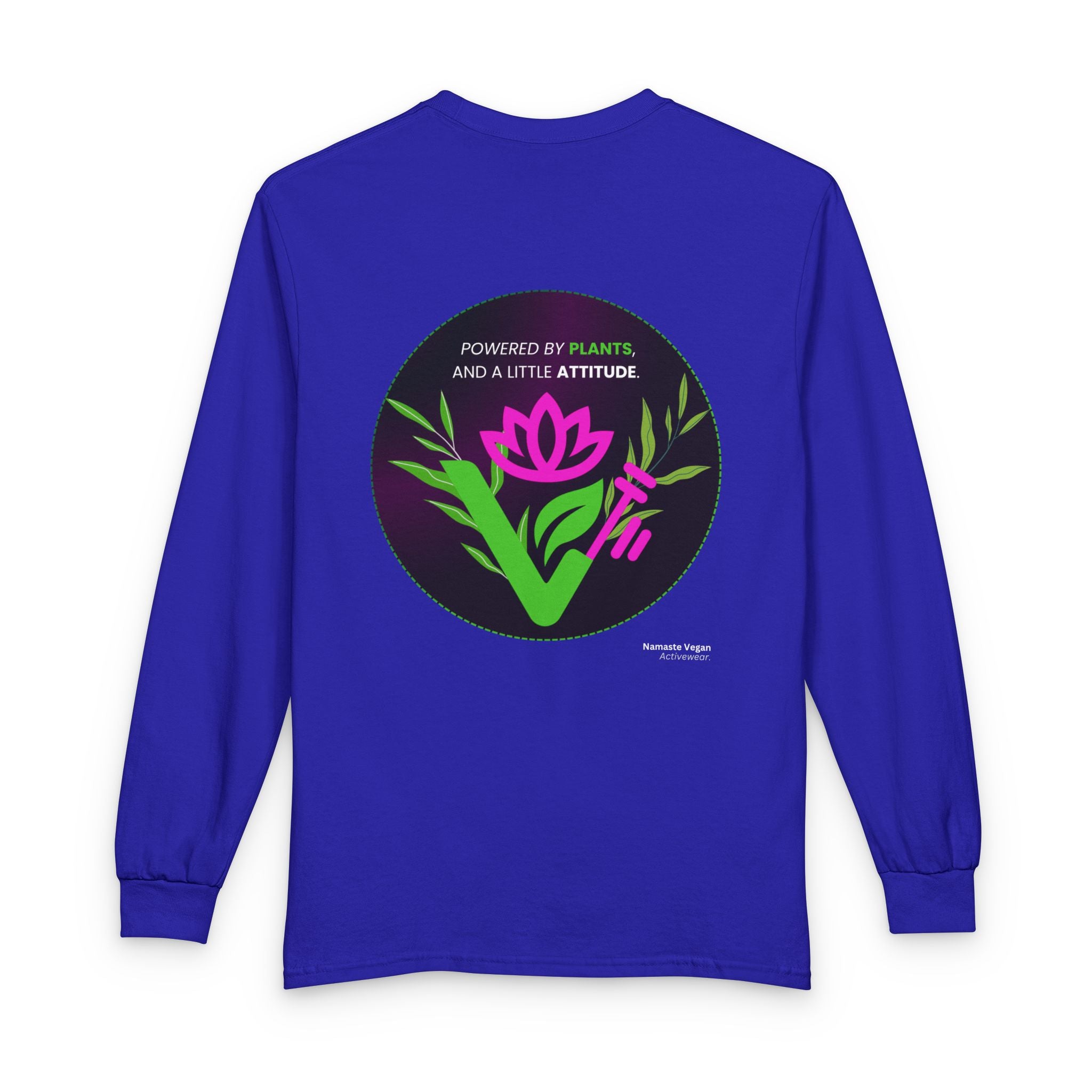 Plant-Powered Long Sleeve Tee — "Powered by Plants, Seductive by Nature"