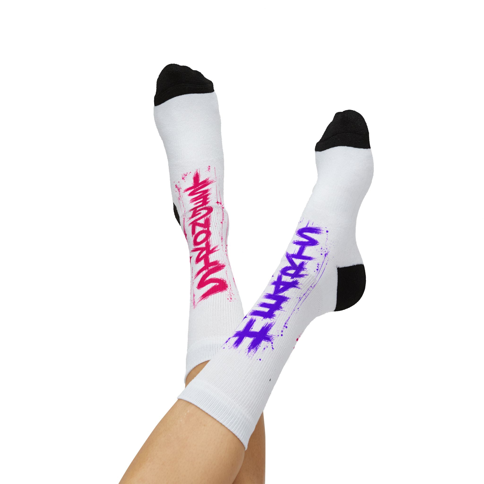 Inspirational Sublimation Socks — “The Strongest Hearts Are Filled With Courage” Athletic Crew Printify