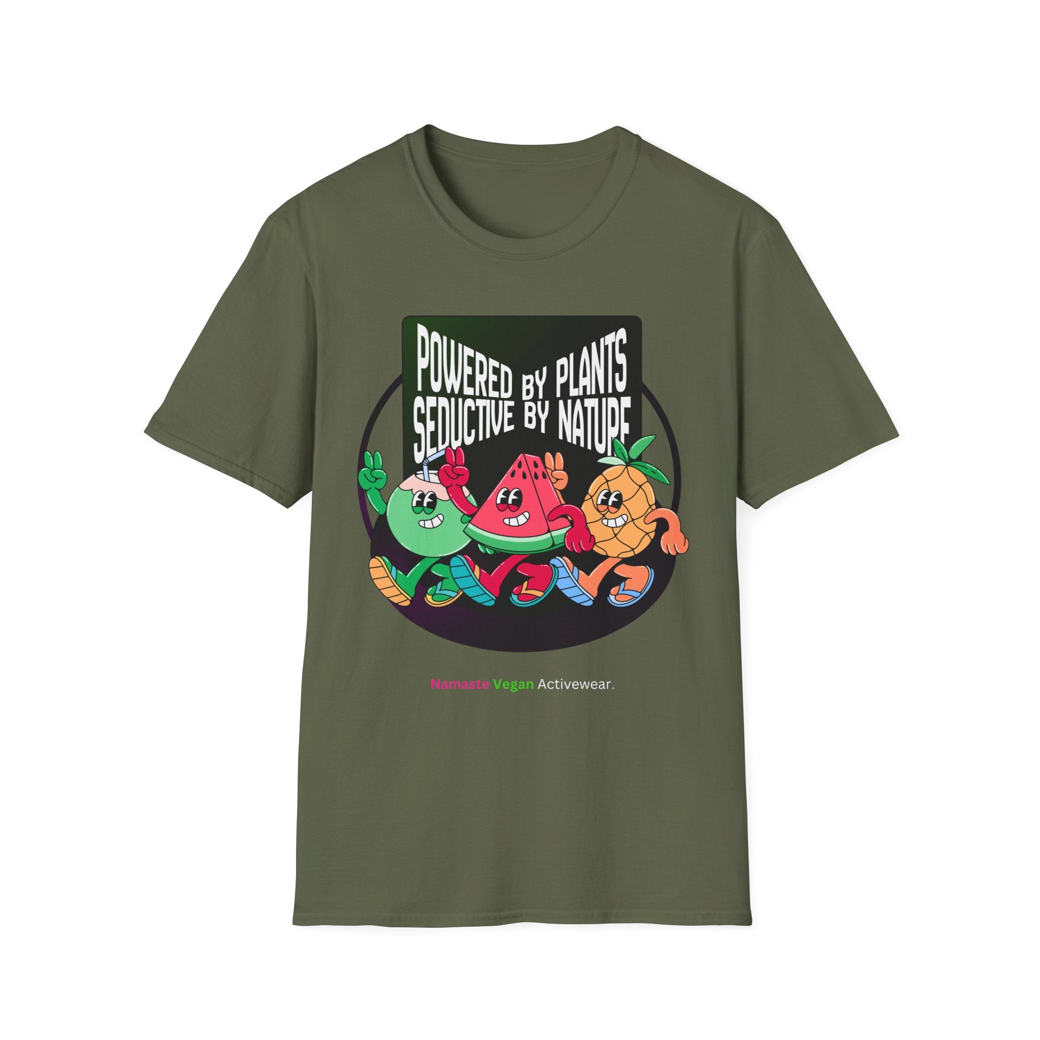 Vegan Power T-Shirt — "Powered by Plants, Seductive by Nature" Plant-Based Graphic Tee Printify