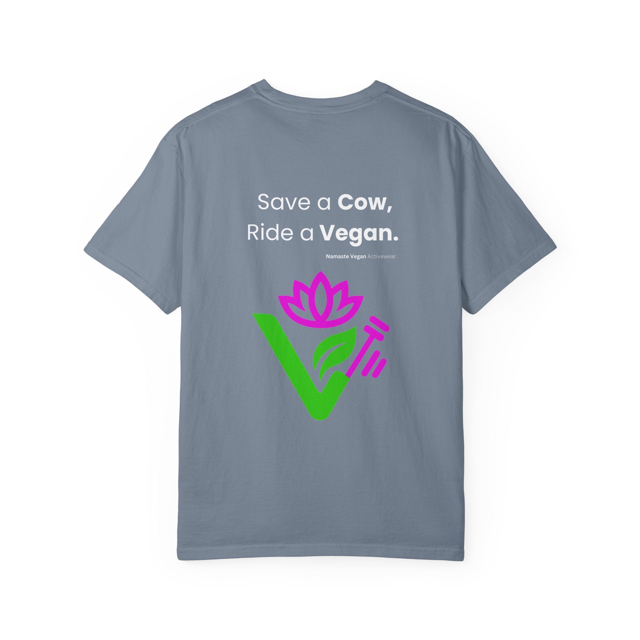 Vegan Namaste T-Shirt — "Namaste Vegan Activewear" with Lotus & Veggie Characters Printify