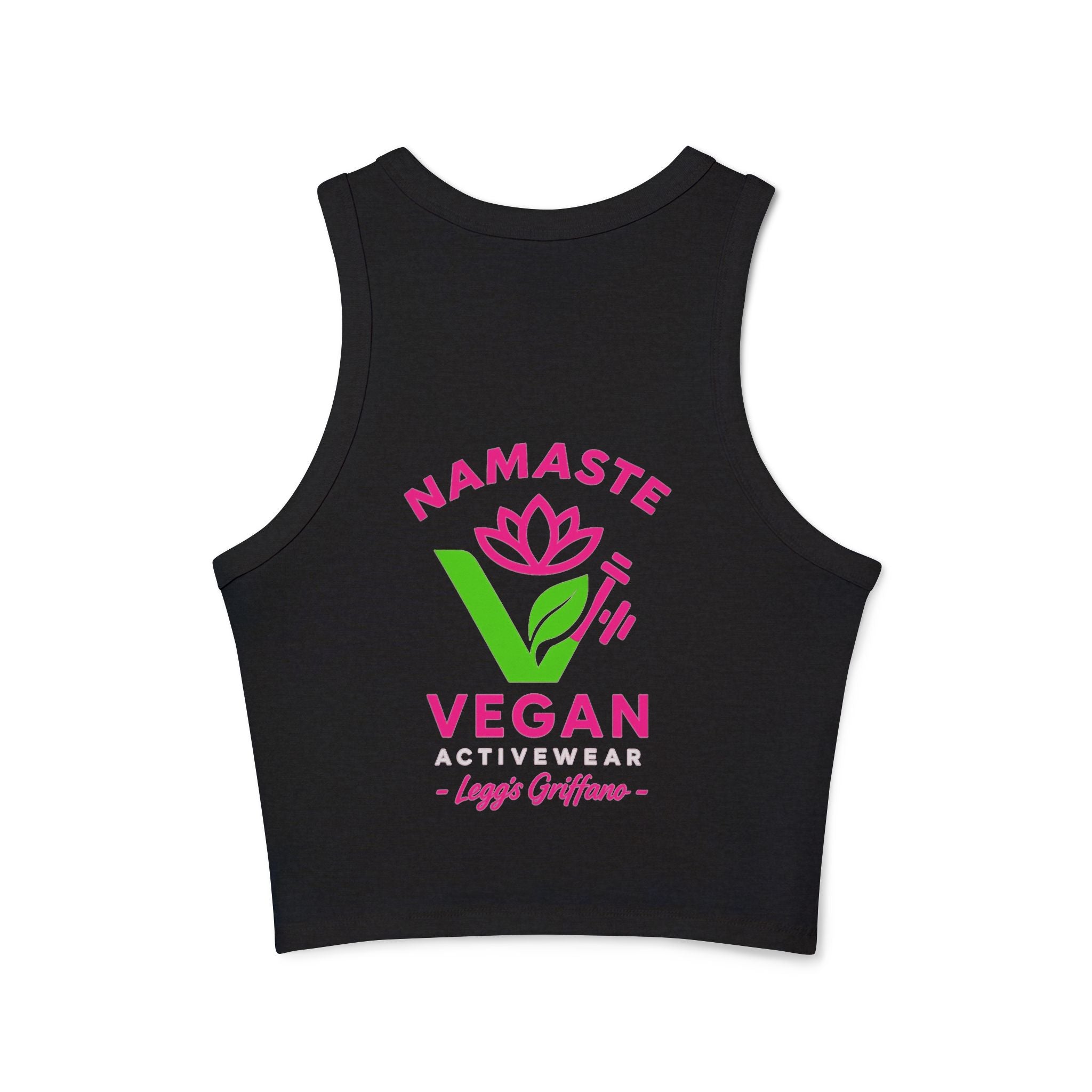 Women's Micro Rib Racer Tank Top- POWERED COMPASSION DRIVEN Printify