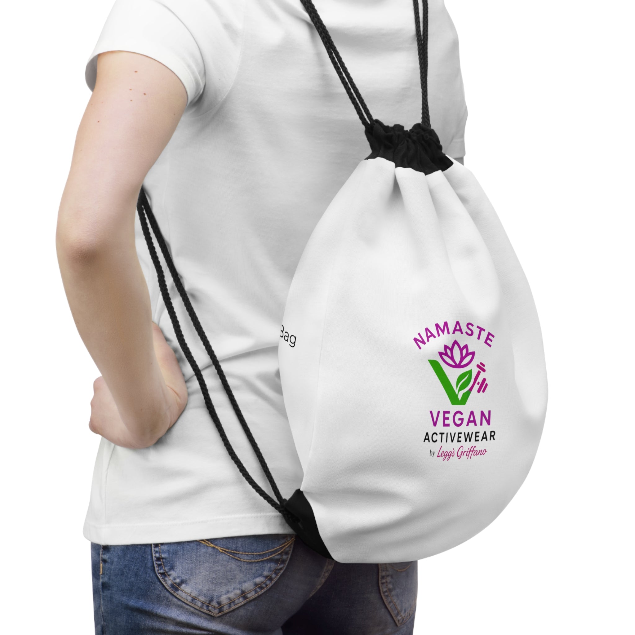Vegan Namaste Drawstring Bag – Activewear Gym Tote Printify
