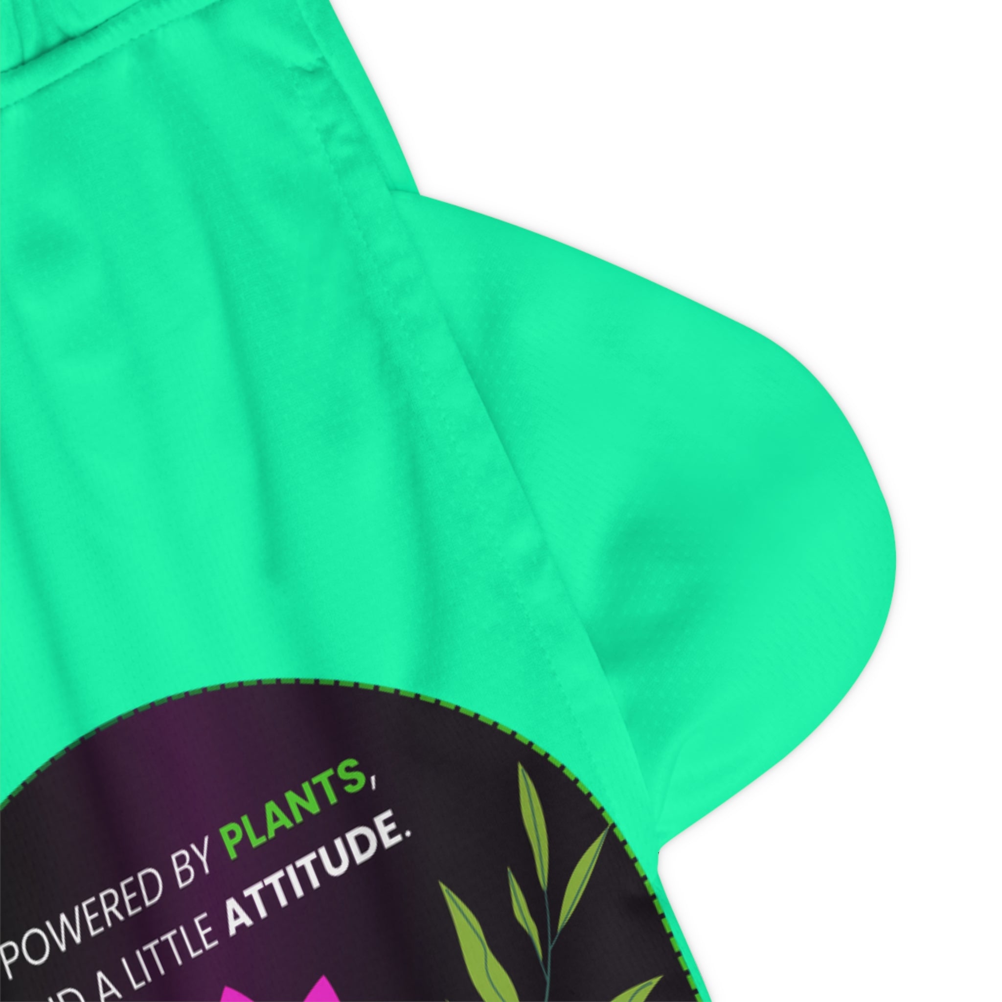 Basketball Shorts — "Powered by Plants" Floral Logo Rib Shorts Printify