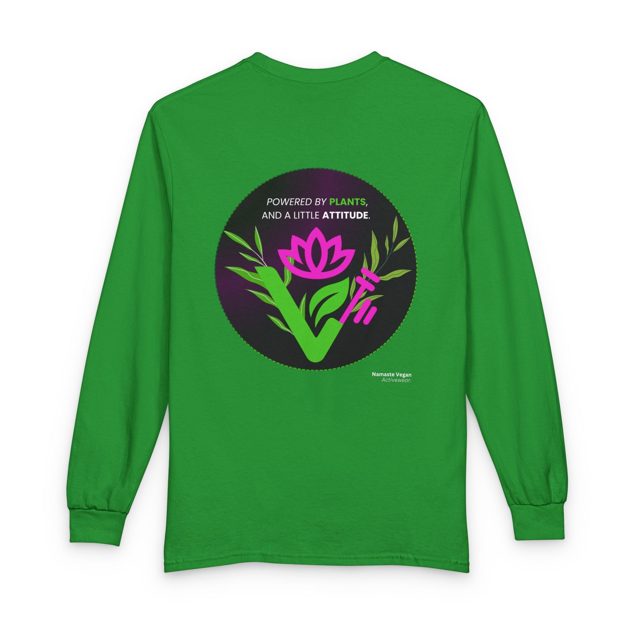 Plant-Powered Long Sleeve Tee — "Powered by Plants, Seductive by Nature" Printify
